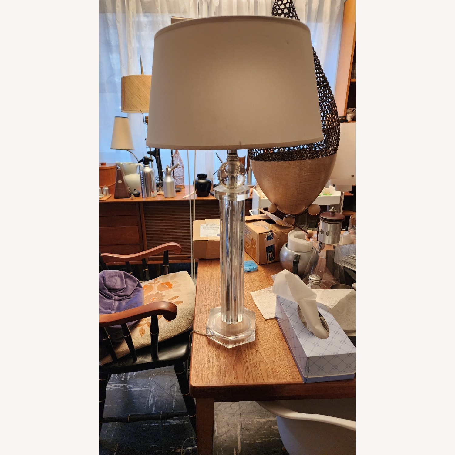 Mid-century Mondern Lucite Table Lamp - image-1