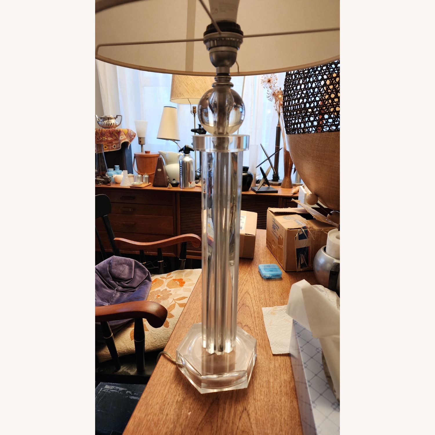 Mid-century Mondern Lucite Table Lamp - image-2