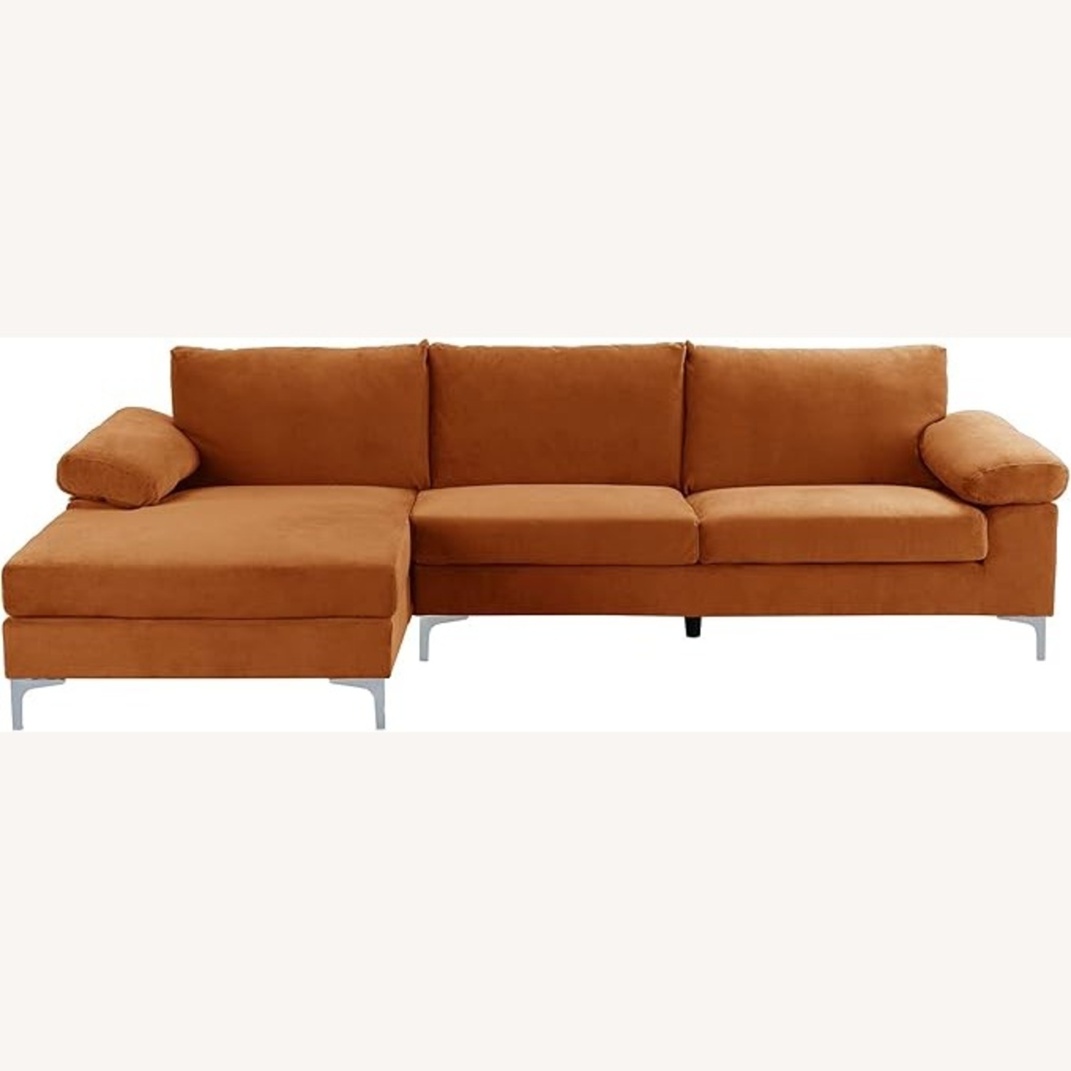 Amazon Velvet L Shaped Sectional Sofa - image-5