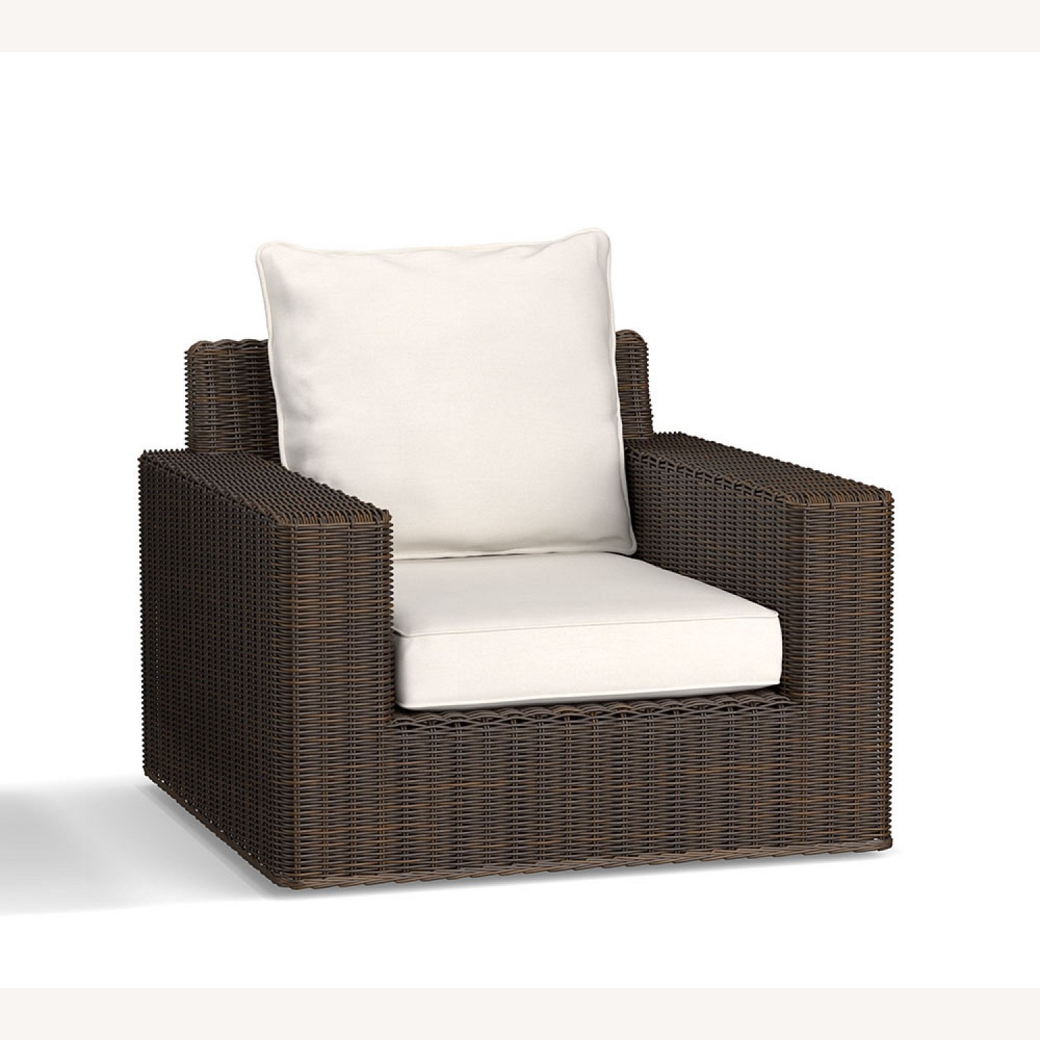 Pottery Barn Torrey Wicker Square Arm Swivel Chair - image-1