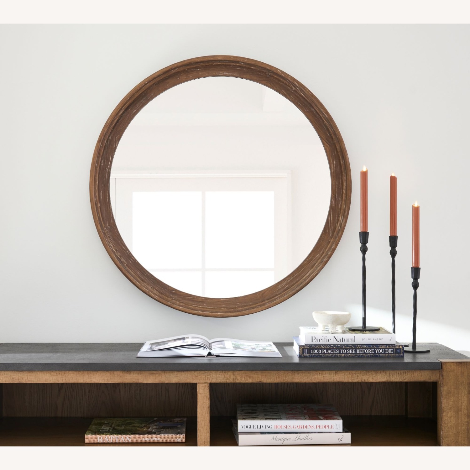 Pottery Barn Malone Round Wall Mirror - image-2