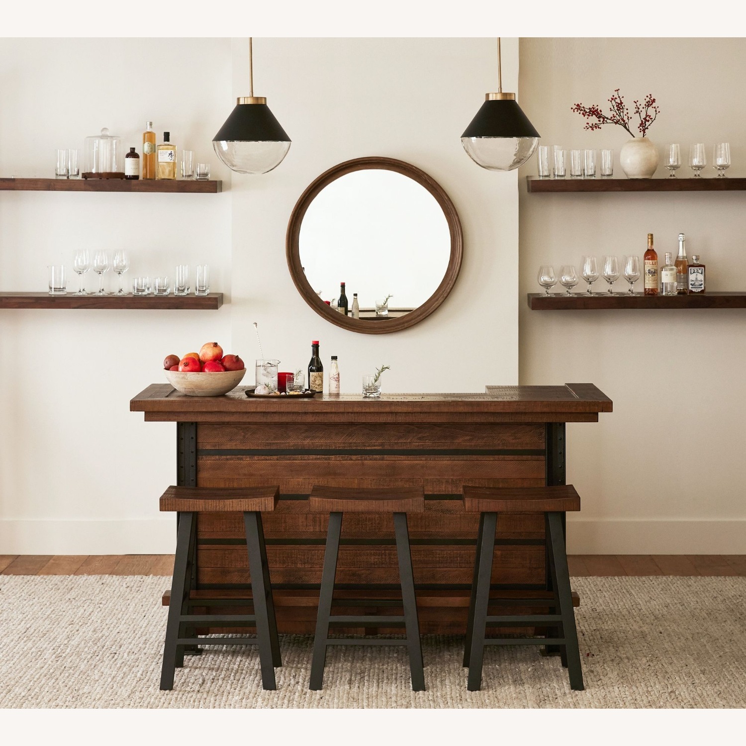 Pottery Barn Malone Round Wall Mirror - image-3