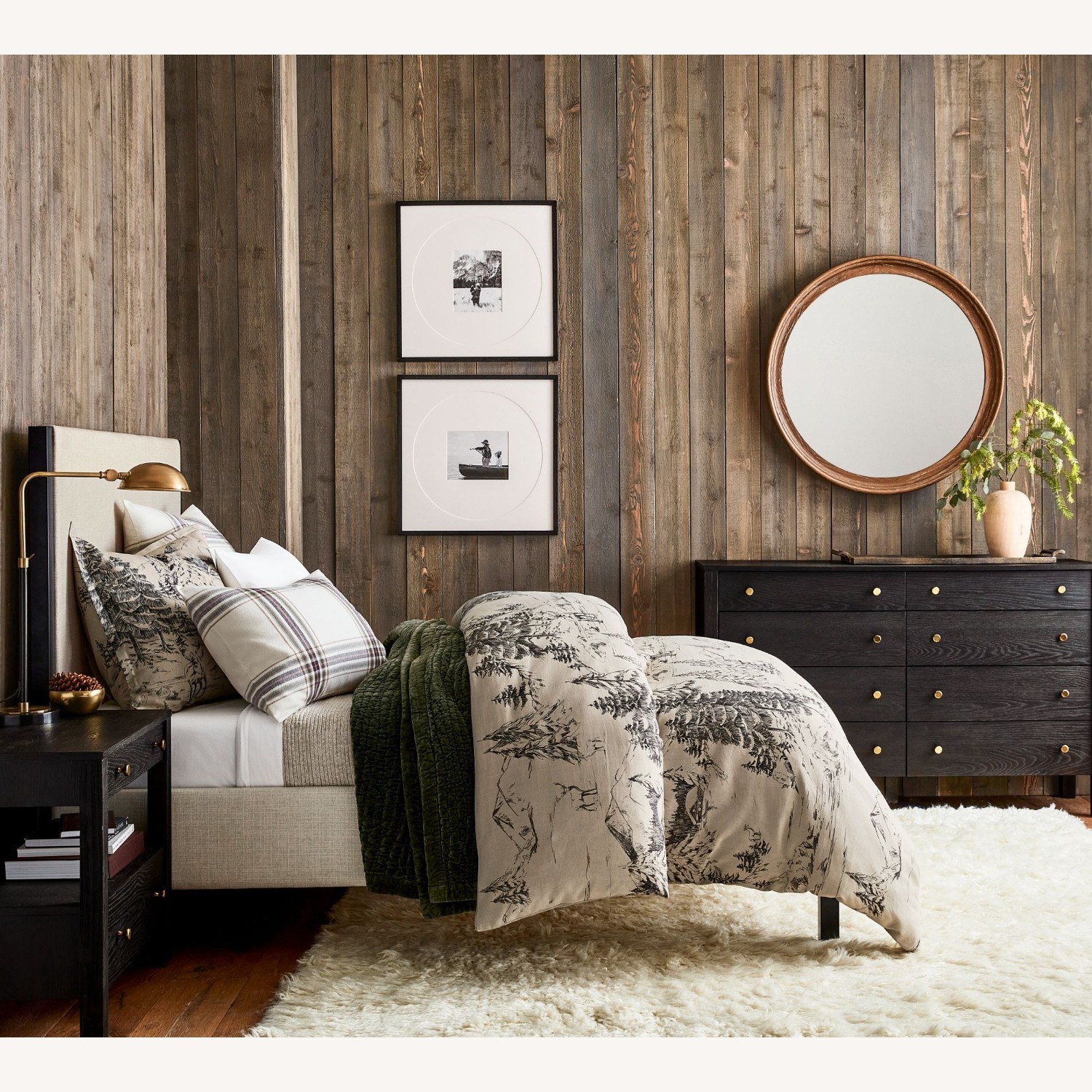 Pottery Barn Malone Round Wall Mirror - image-4