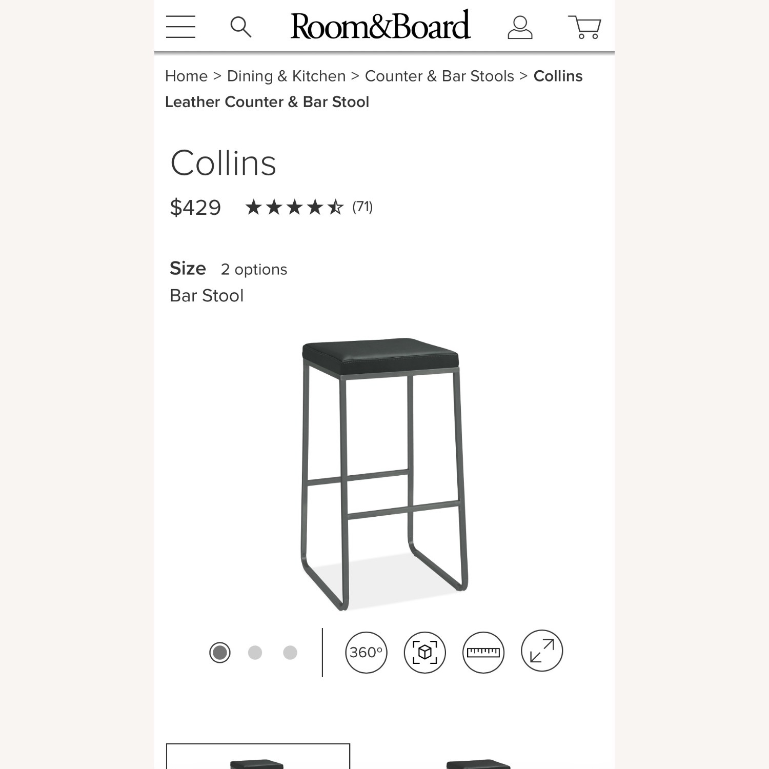 Room & Board Leather Bar Stools - image-3