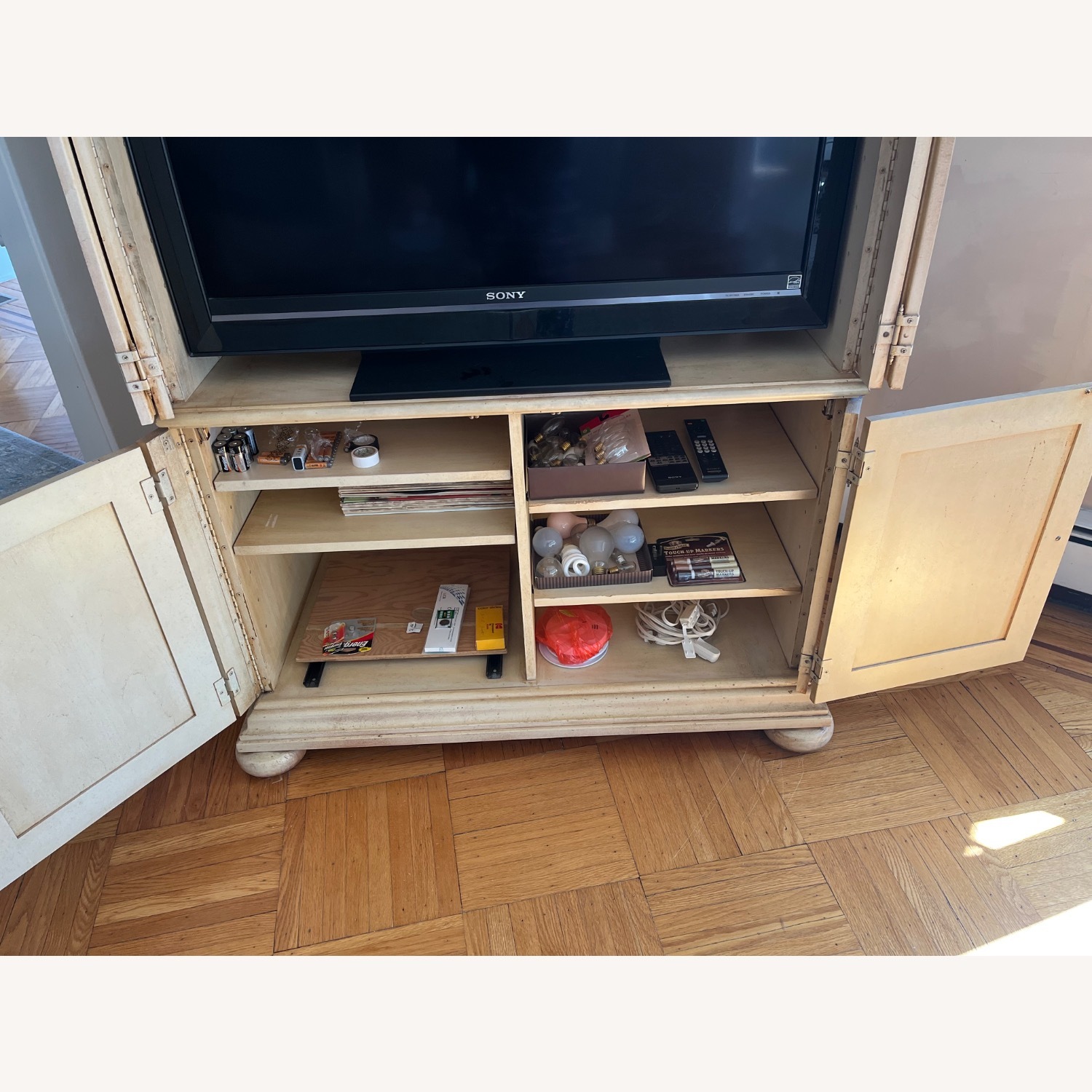 TV Armoire- Natural Wood - image-3