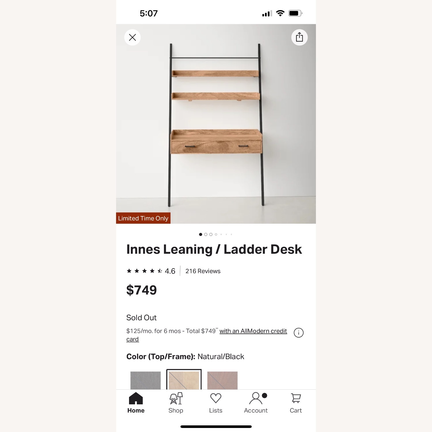 AllModern Innes Solid Wood Ladder Desk - image-5