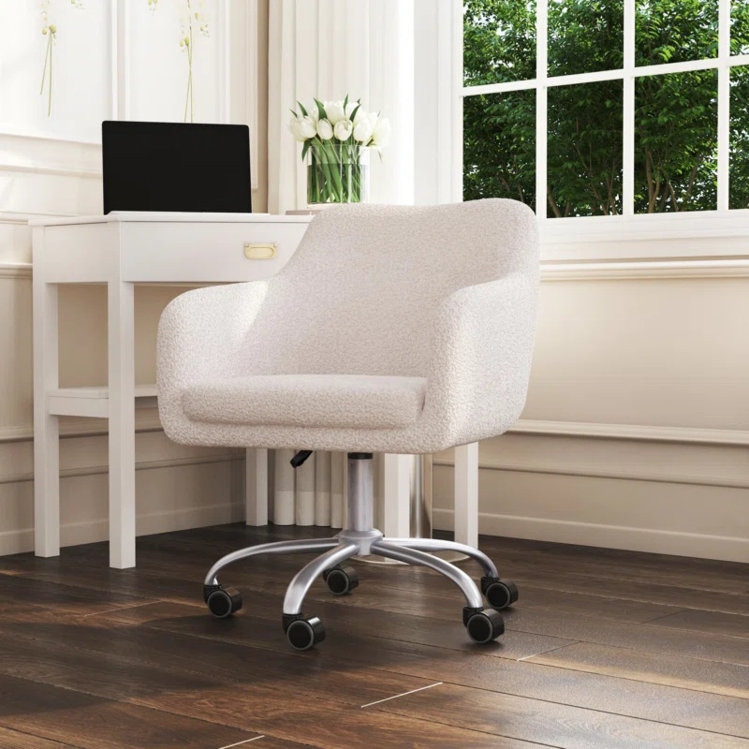Wayfair White Sherpa Office Chair - image-4