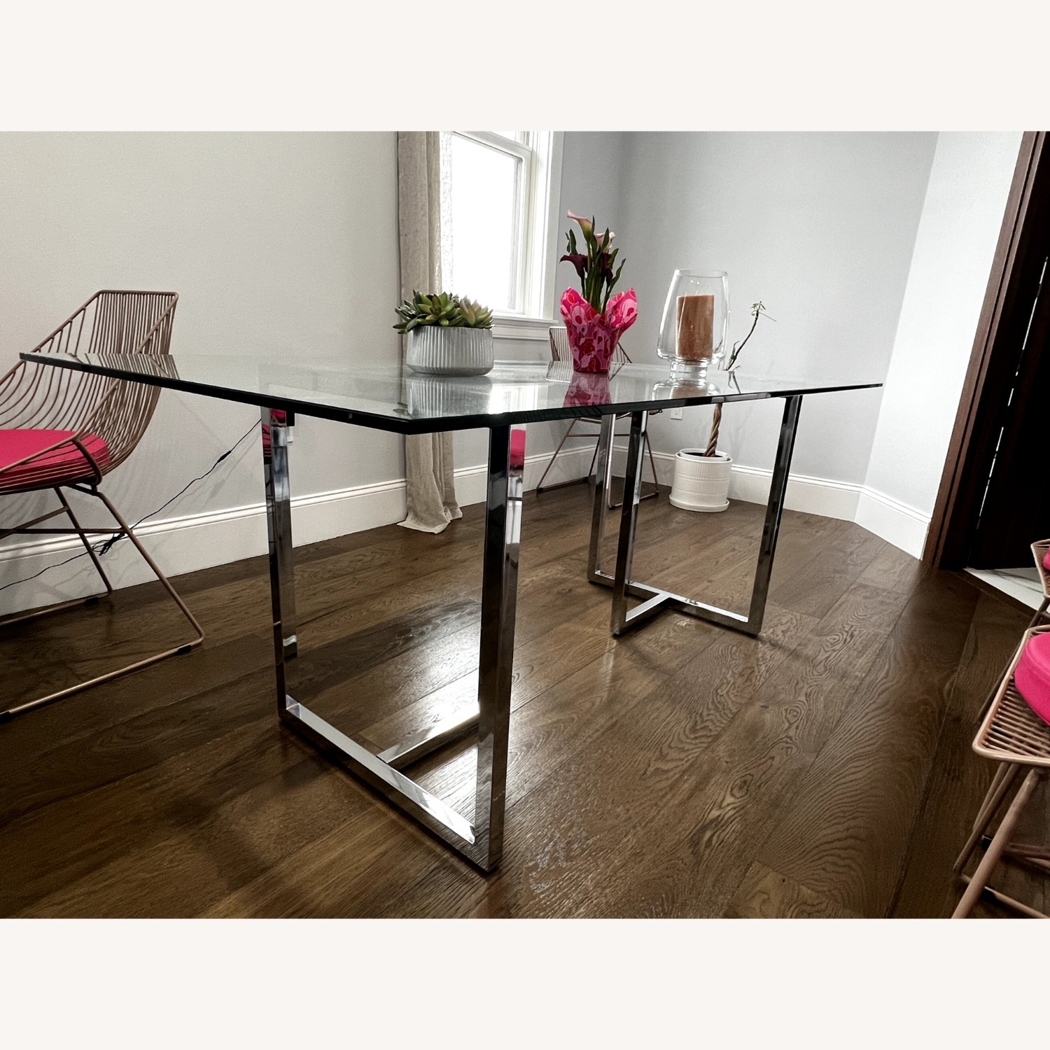 CB2 Silverado Chrome 72" Rectangular Dining Table - image-3