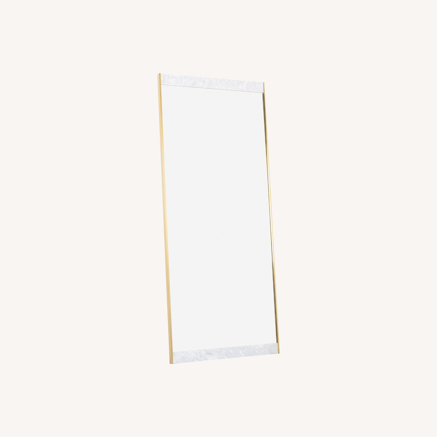 West Elm Marble & Brass Floor Mirror - image-0