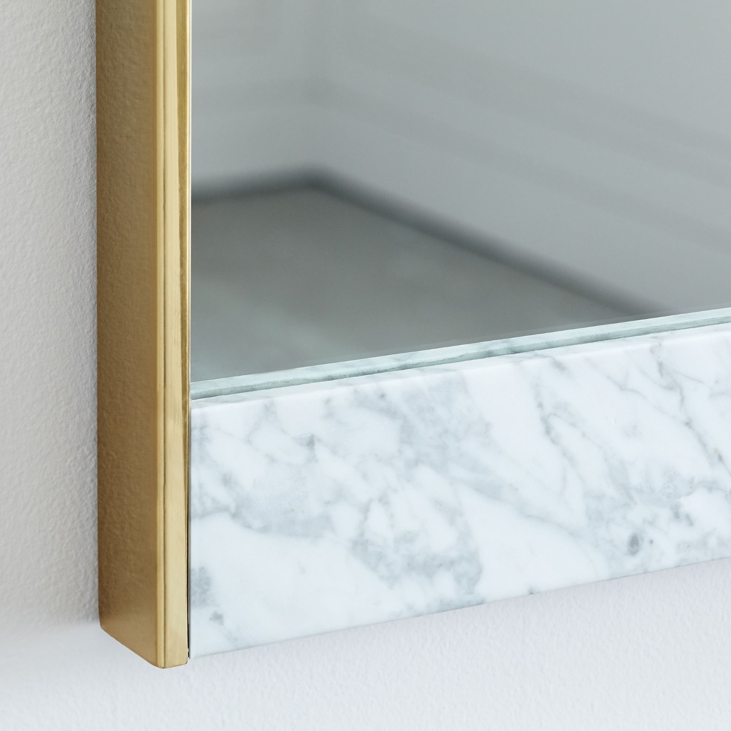 West Elm Marble & Brass Floor Mirror - image-2