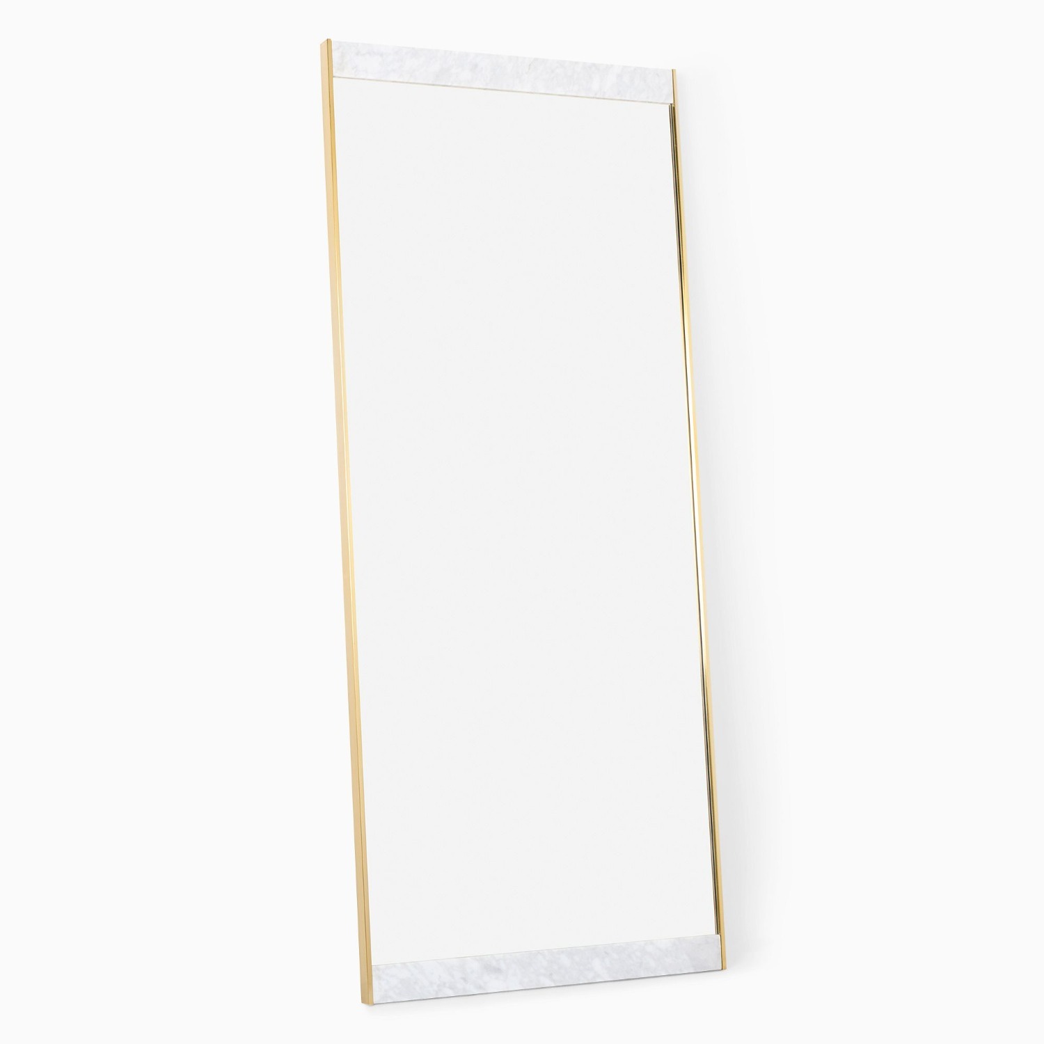 West Elm Marble & Brass Floor Mirror - image-4