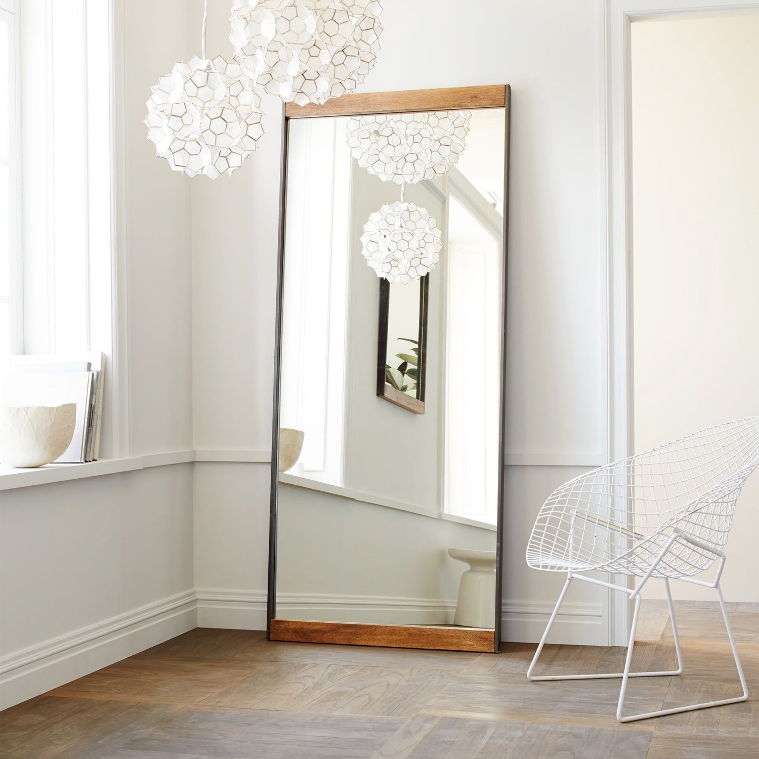 West Elm Industrial Wood Frame Floor Mirror - image-1