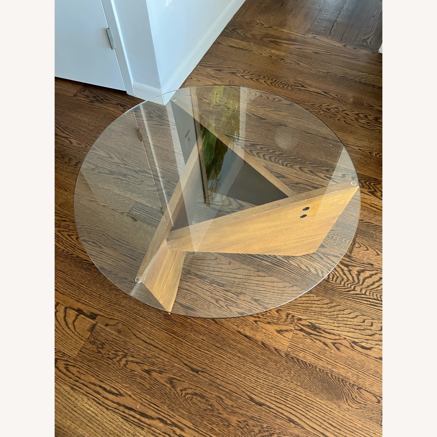 West Elm Sail Coffee Table, Walnut/Glass - image-2