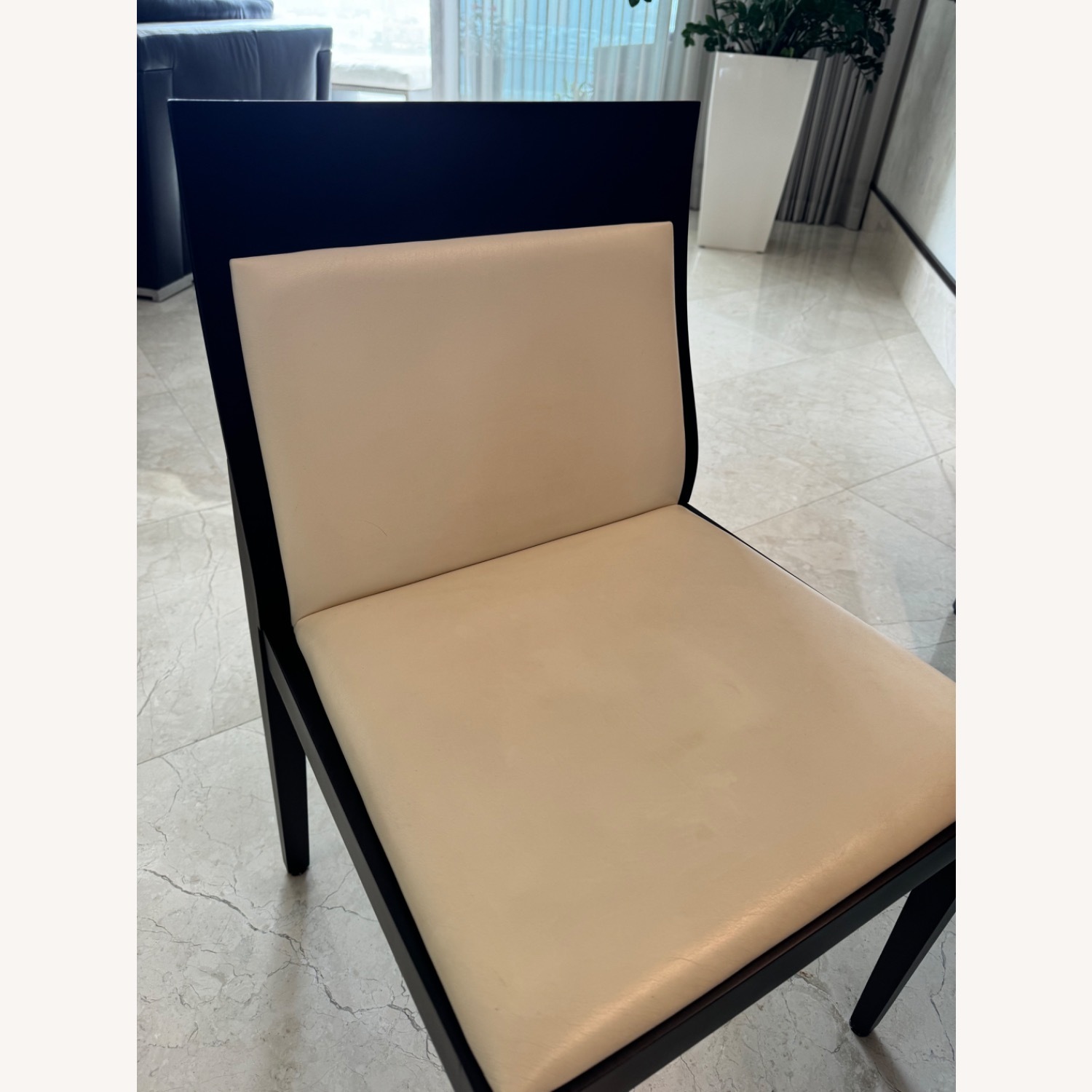 Italian-Made Leather Dining Table Chairs Set - image-3