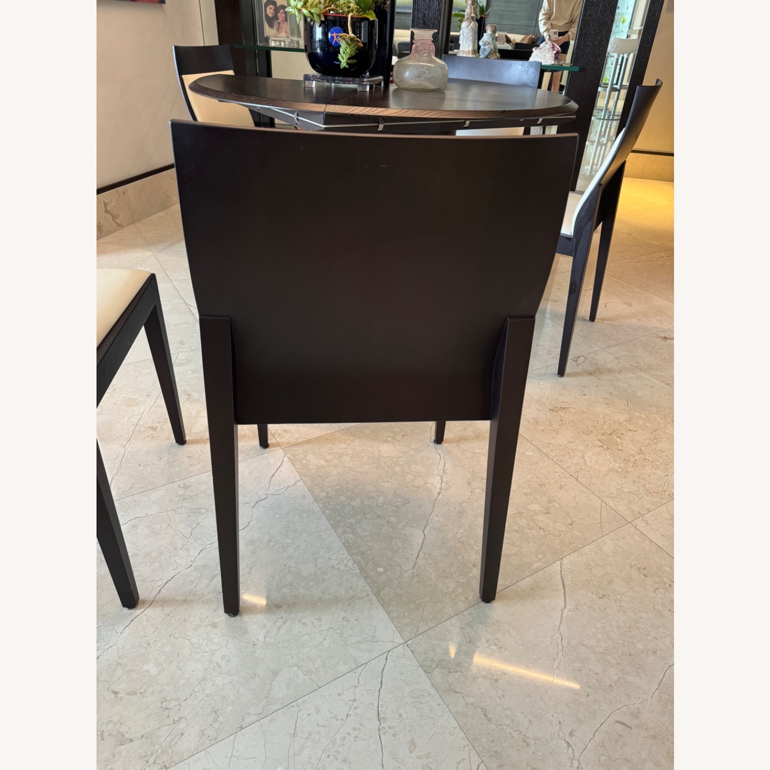 Italian-Made Leather Dining Table Chairs Set - image-2
