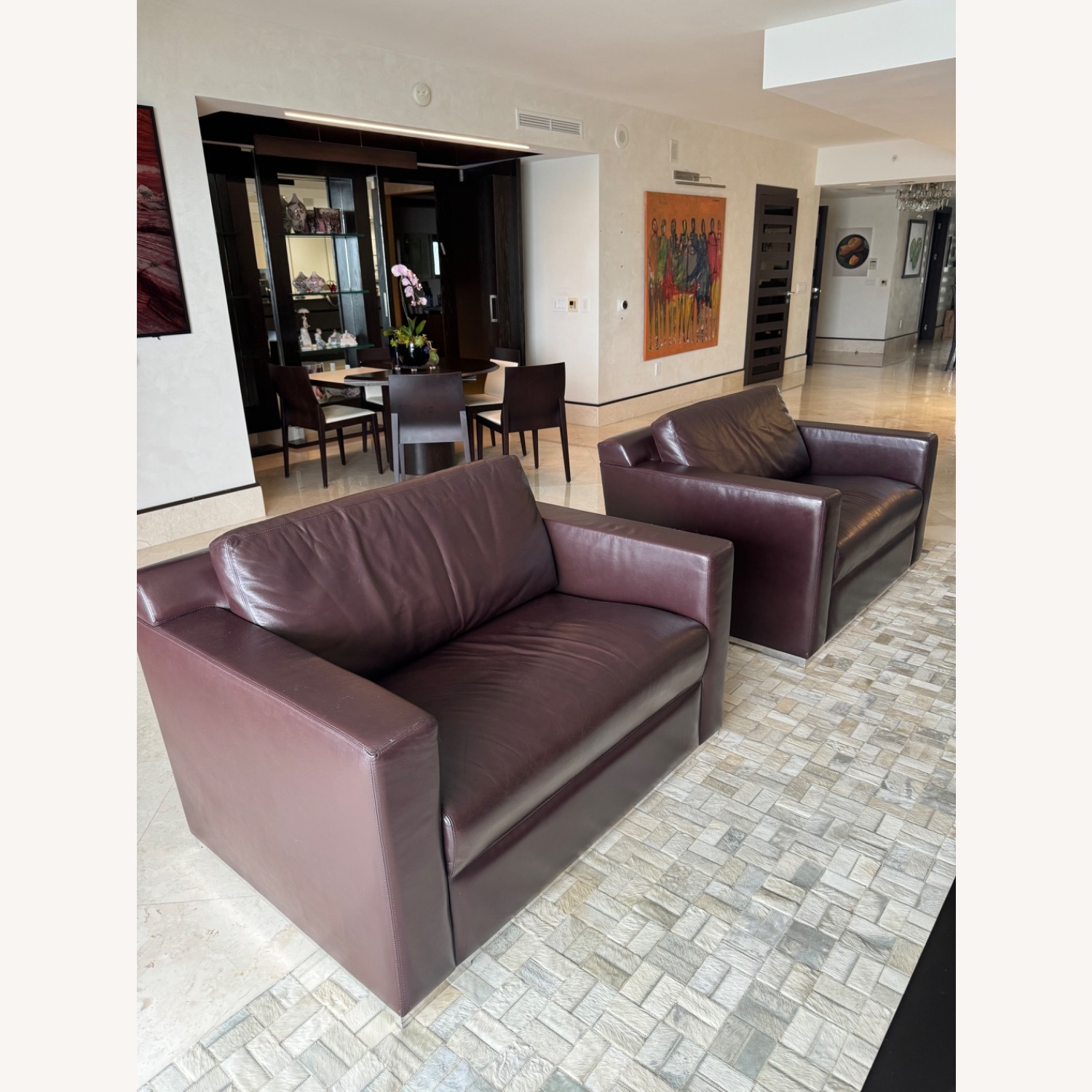 Artefacto Italian-Made Leather Loveseat Sofas - image-1