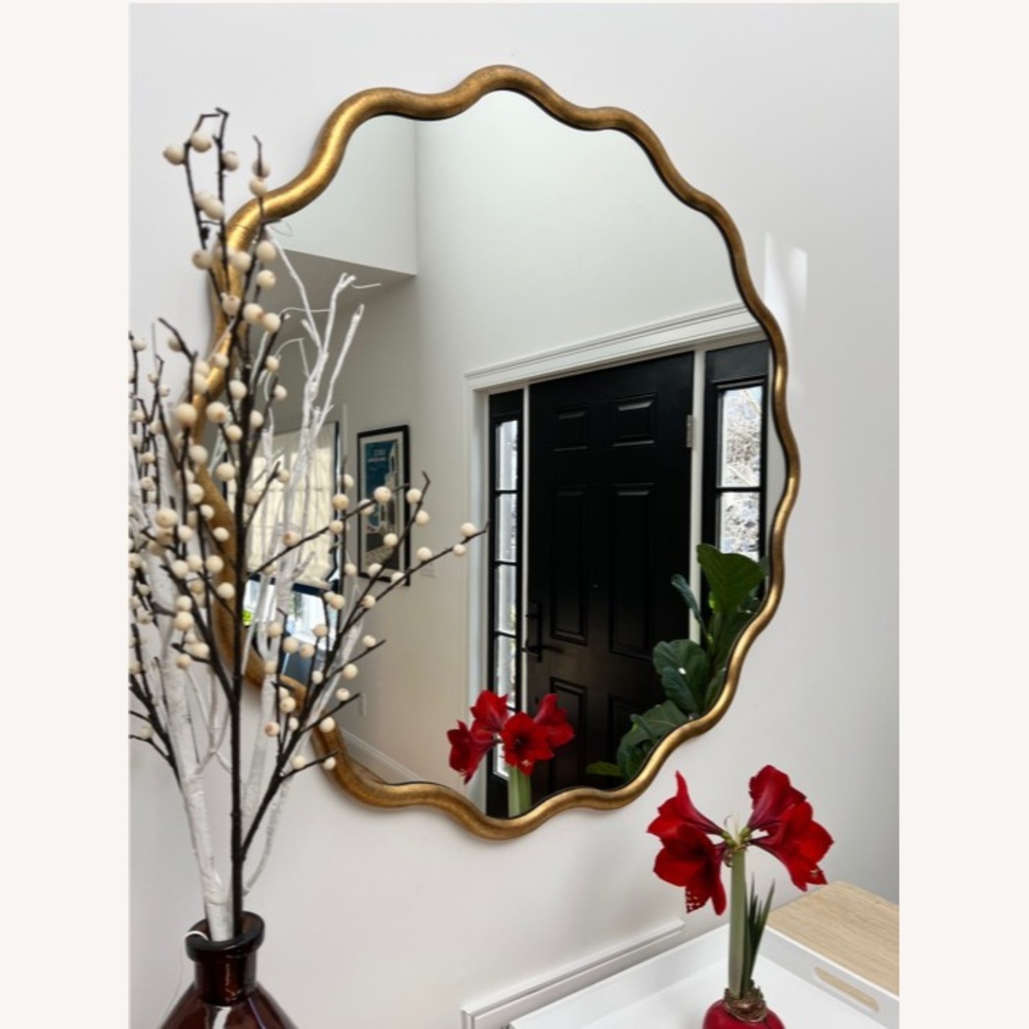 Serena & Lily Gilded Wave Mirror, 42" - image-1