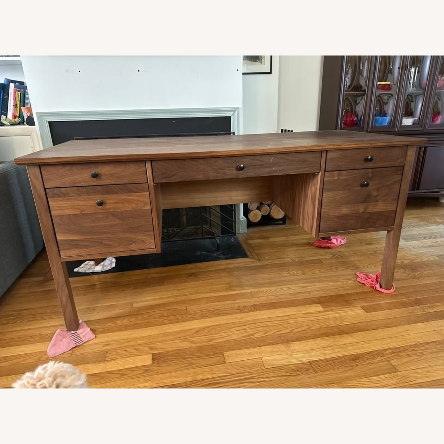 Crate & Barrel Ainsworth Walnut Executive Desk - image-1