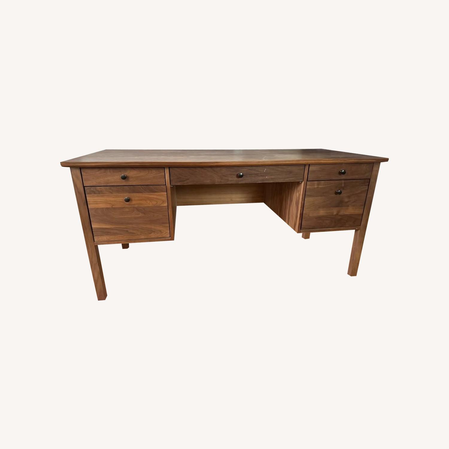 Crate & Barrel Ainsworth Walnut Executive Desk - image-0