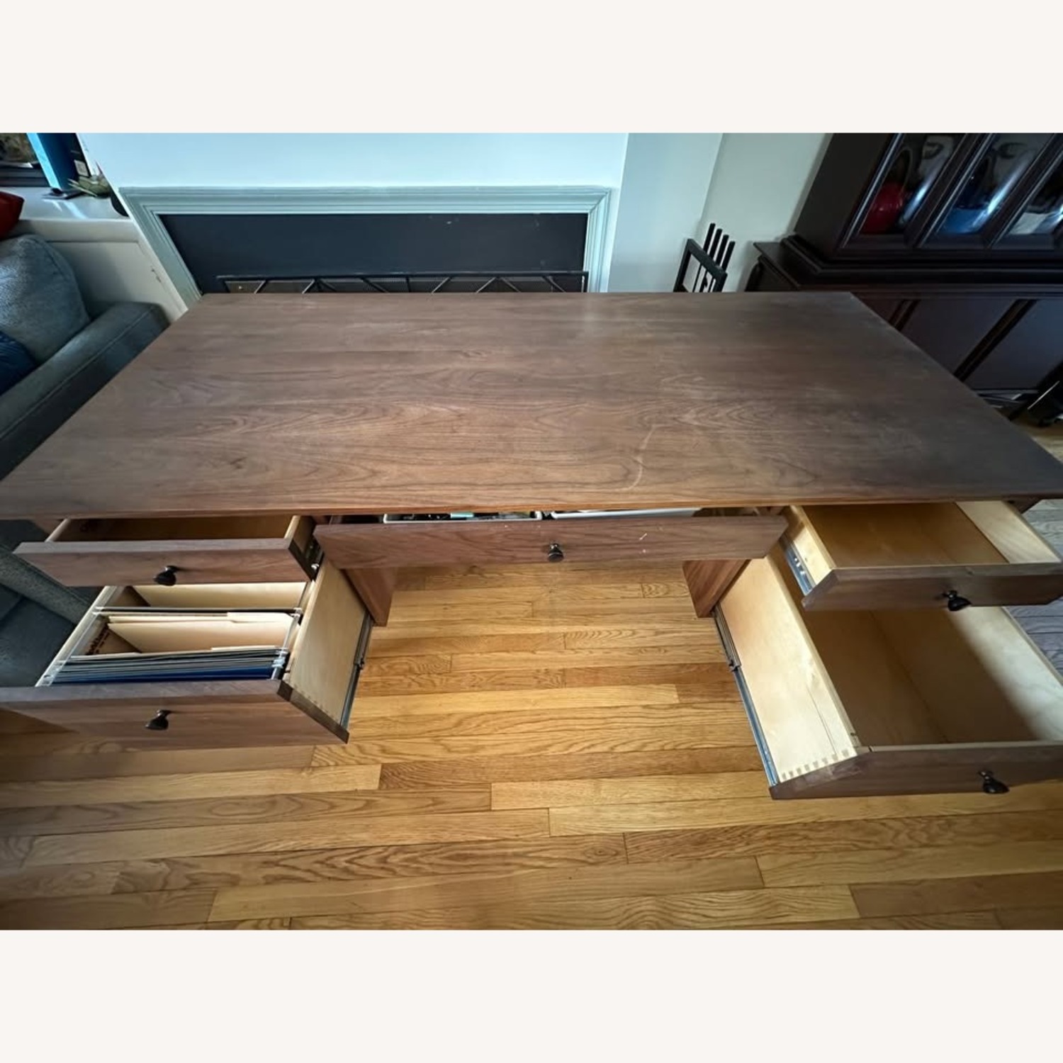 Crate & Barrel Ainsworth Walnut Executive Desk - image-5