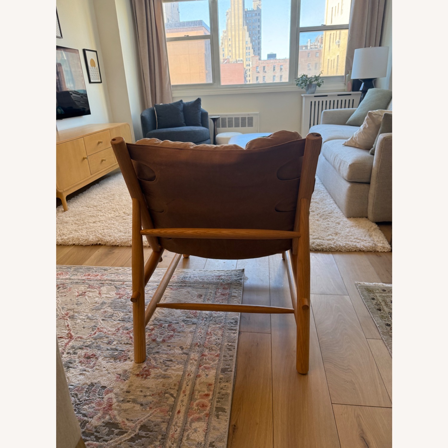 Crate & Barrel Henning Leather Chair - image-3