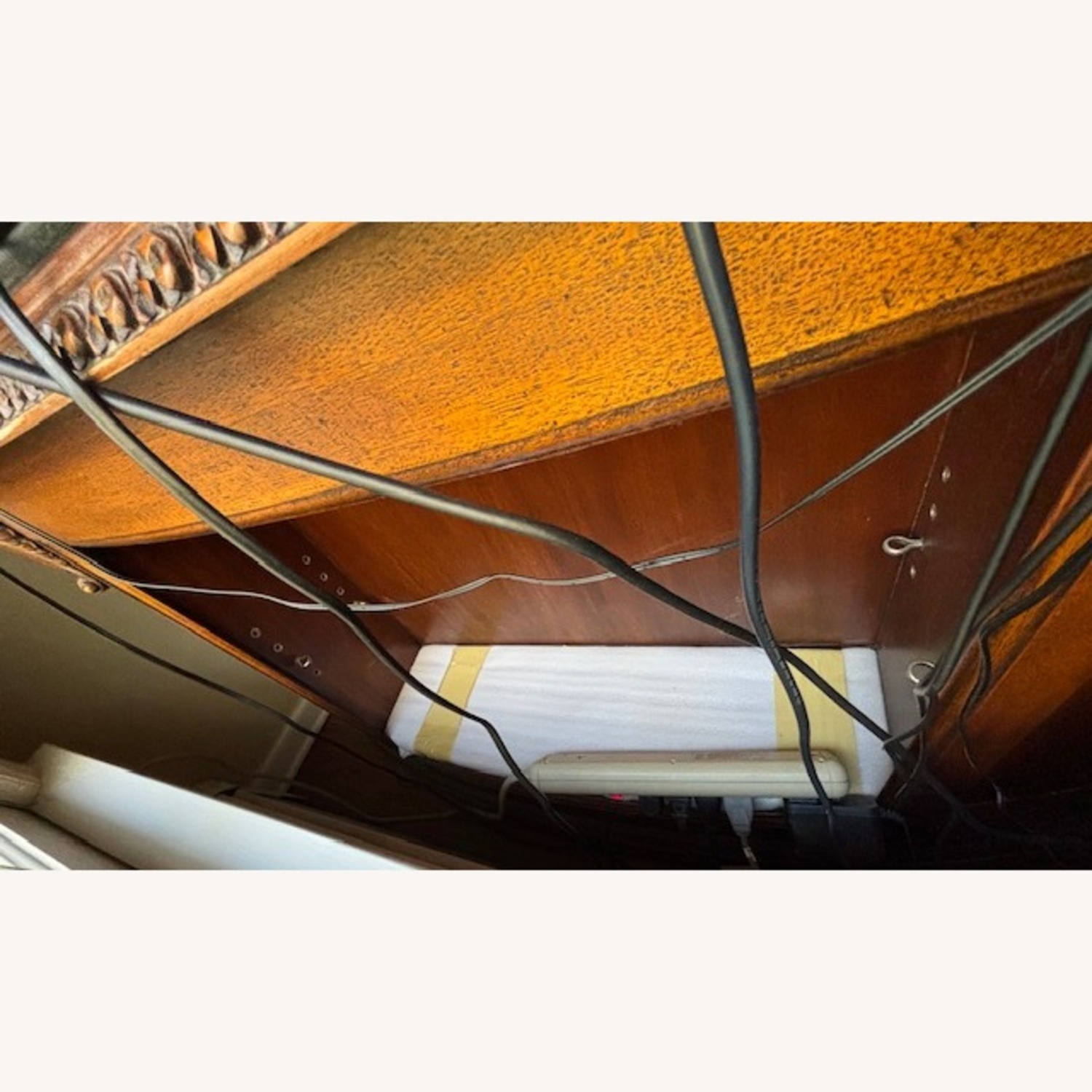 Oval Wood Desk with Leather Top  - image-9