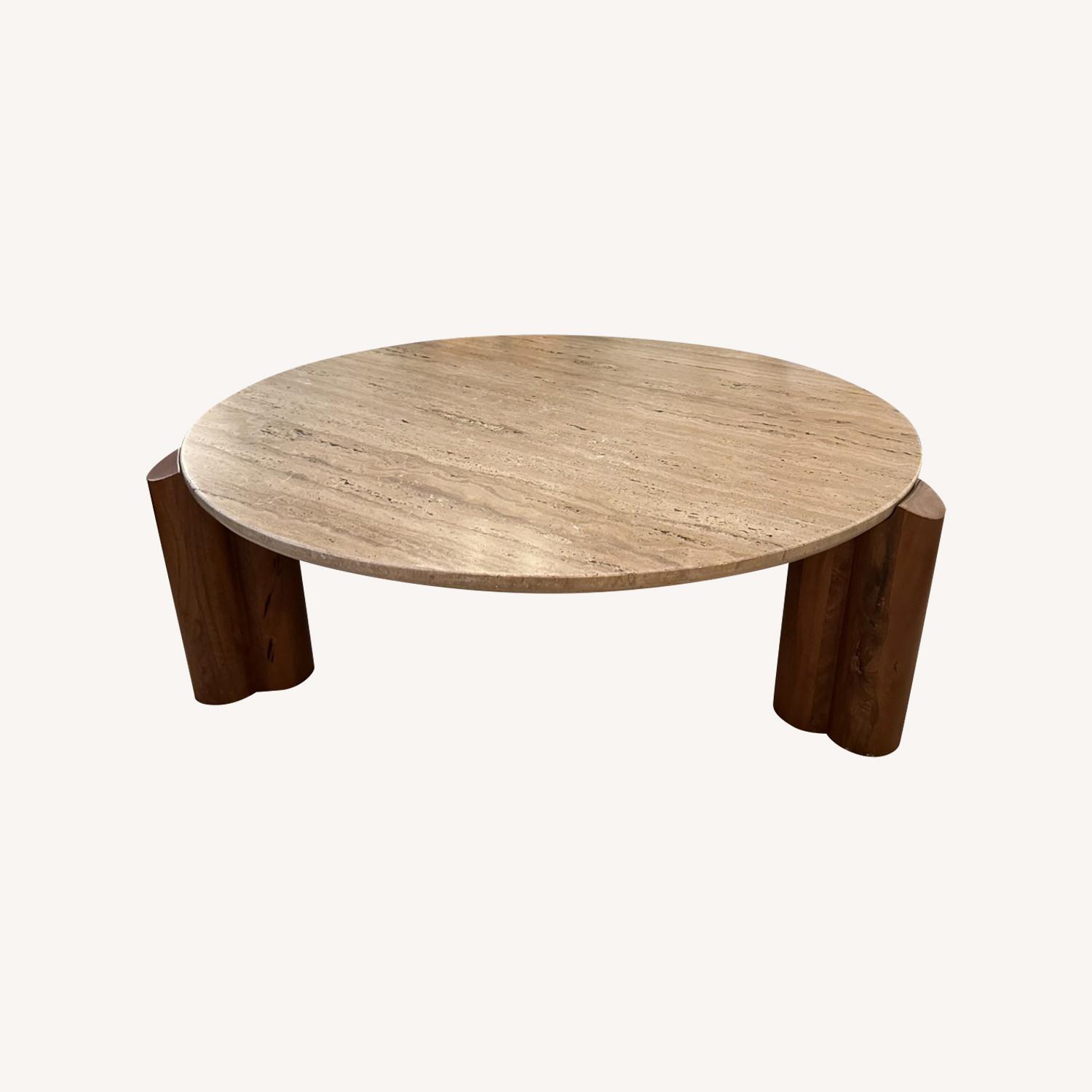 West Elm Travertine Coffee Table - image-6