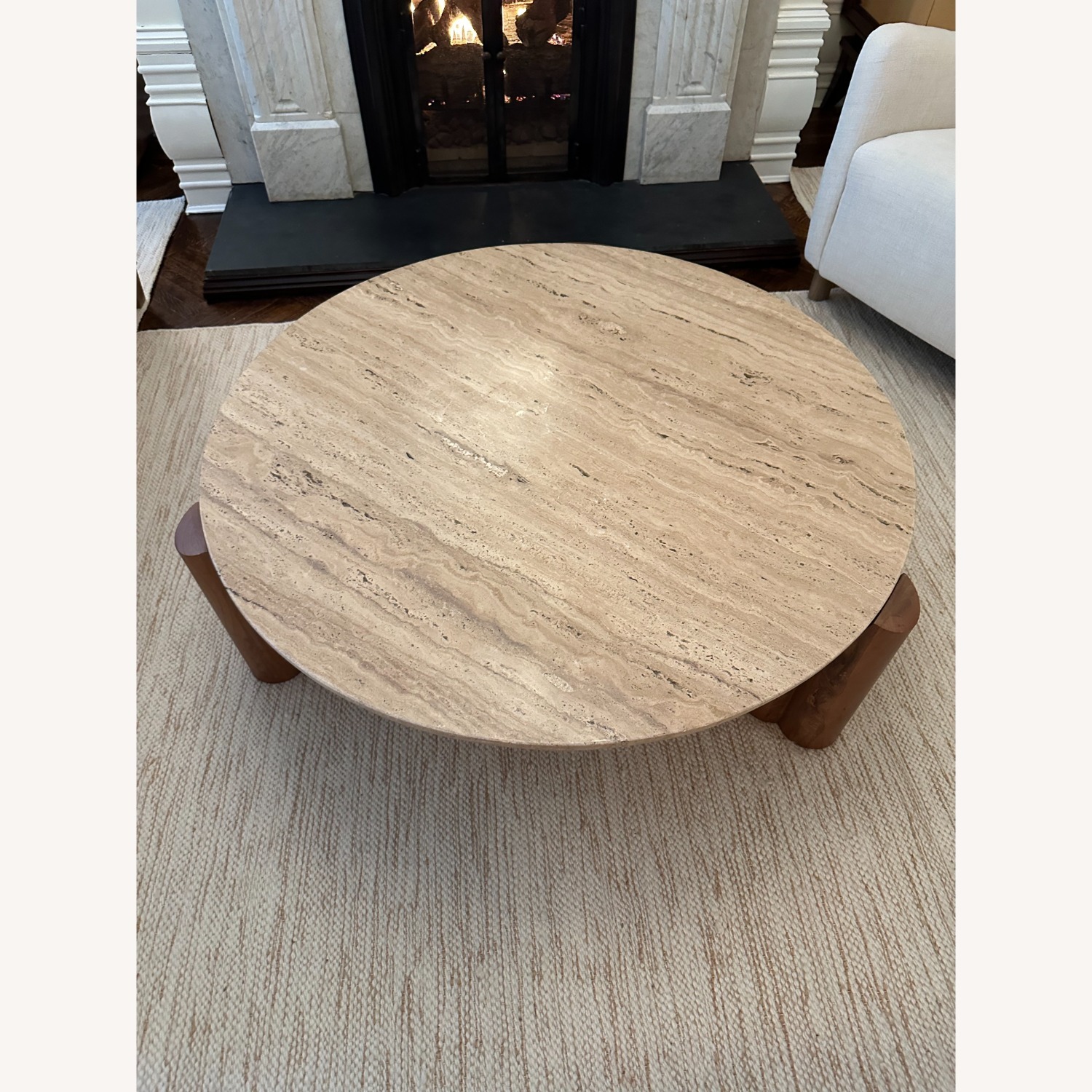 West Elm Travertine Coffee Table - image-2