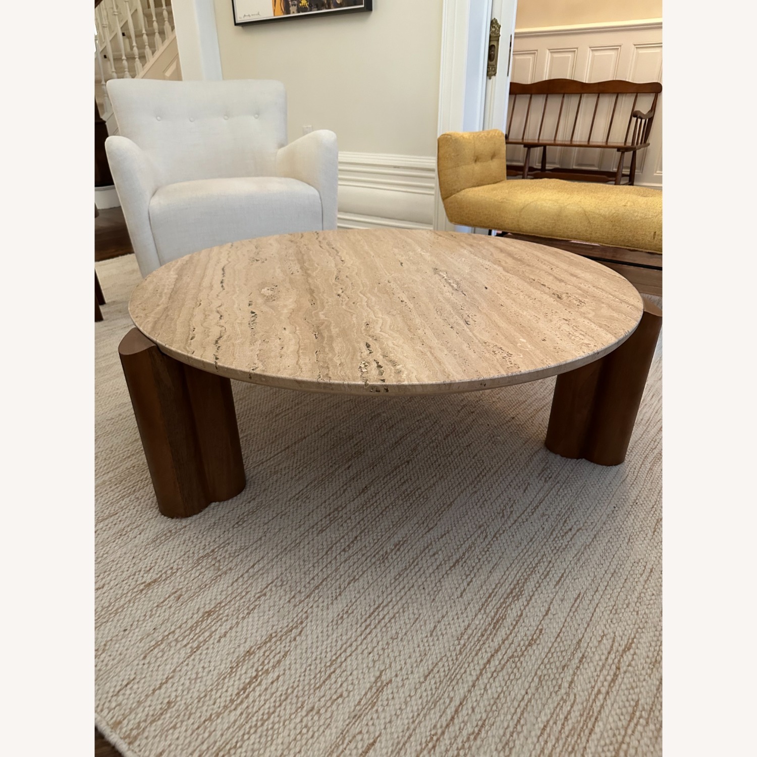 West Elm Travertine Coffee Table - image-4