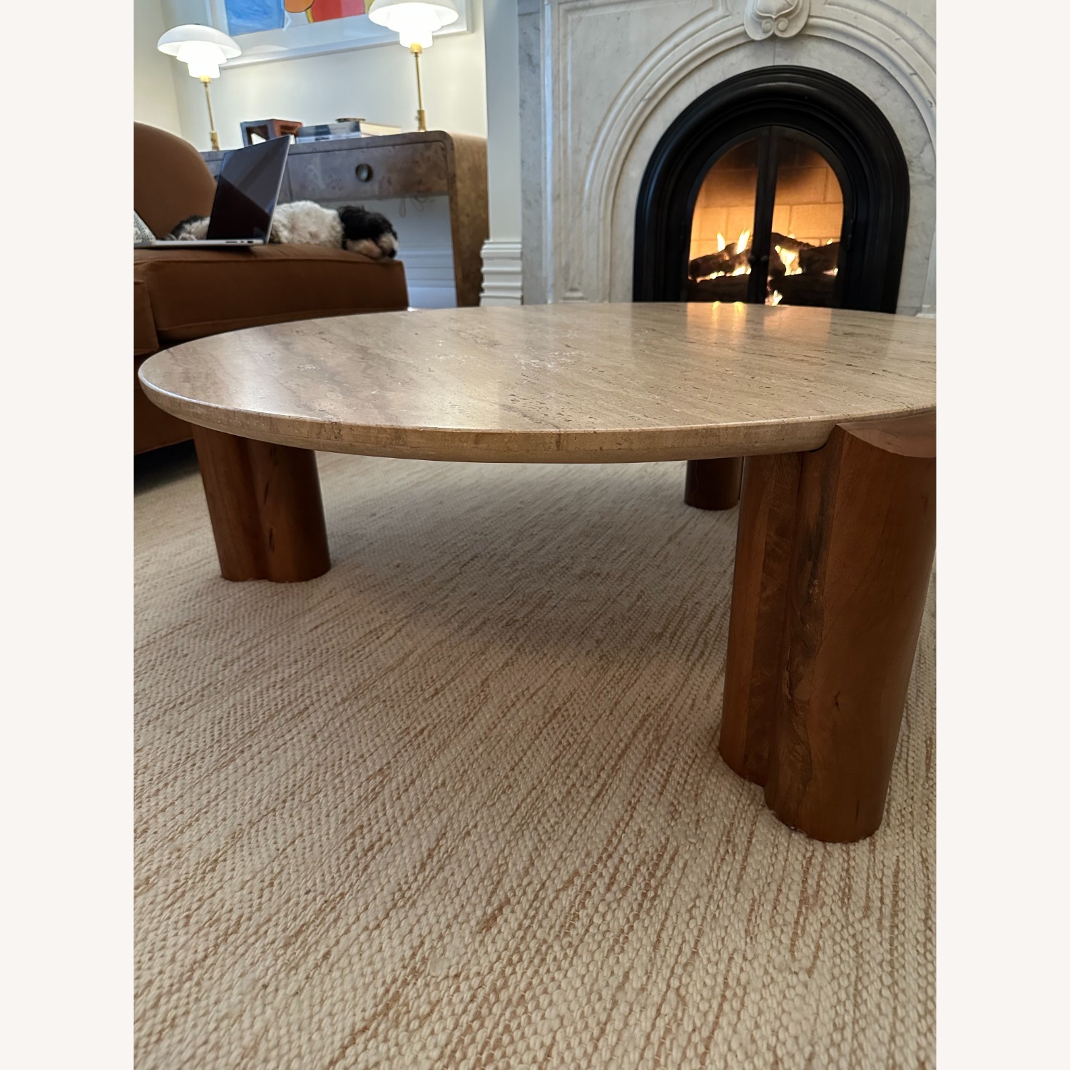 West Elm Travertine Coffee Table - image-3