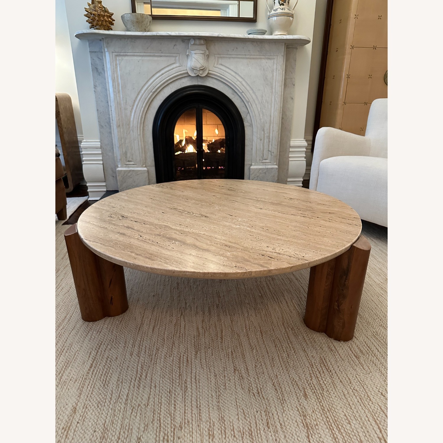 West Elm Travertine Coffee Table - image-1