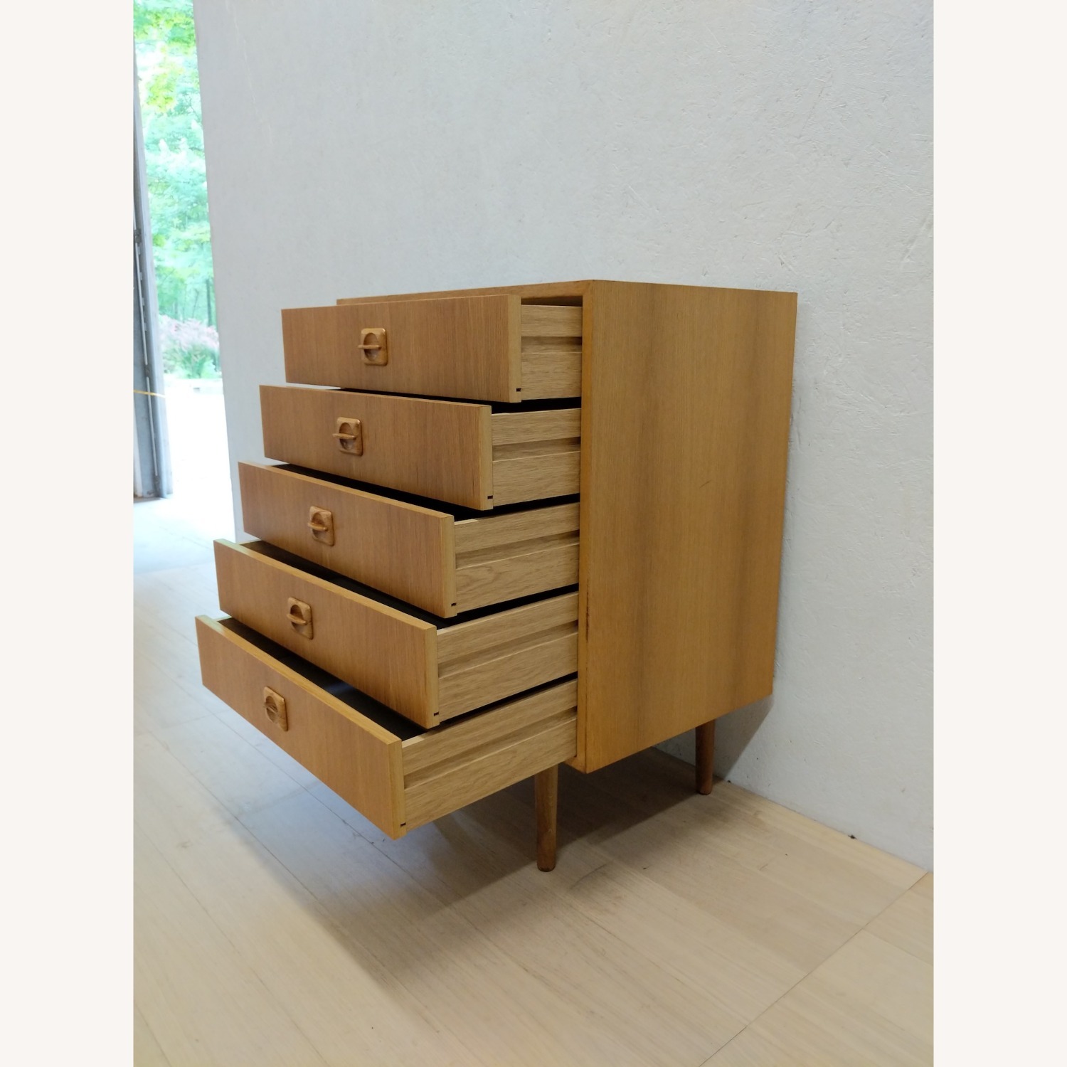 Vintage Danish Modern Oak Low Dresser - image-4