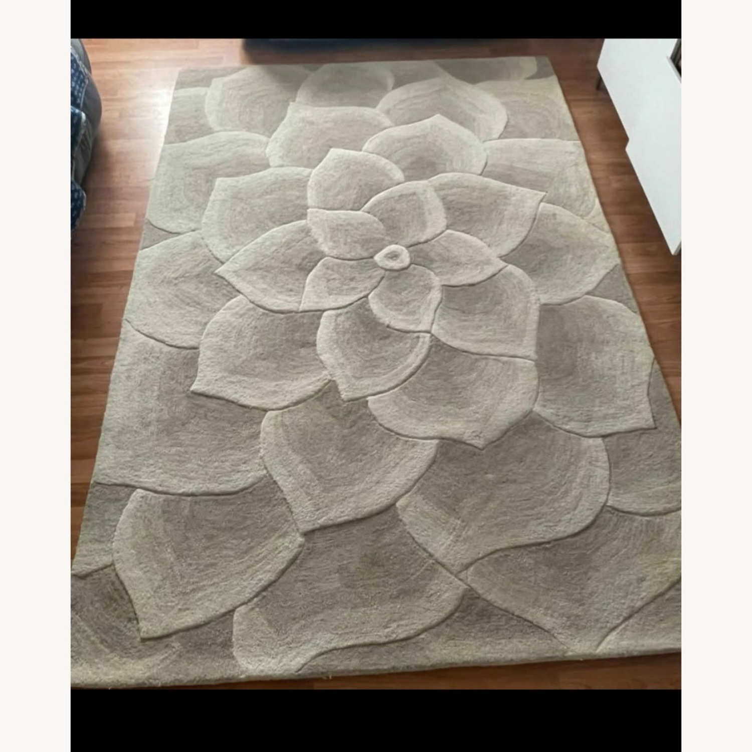 Large Pier One Bloomung Flower Detailed Area Rug 6X9 - image-2