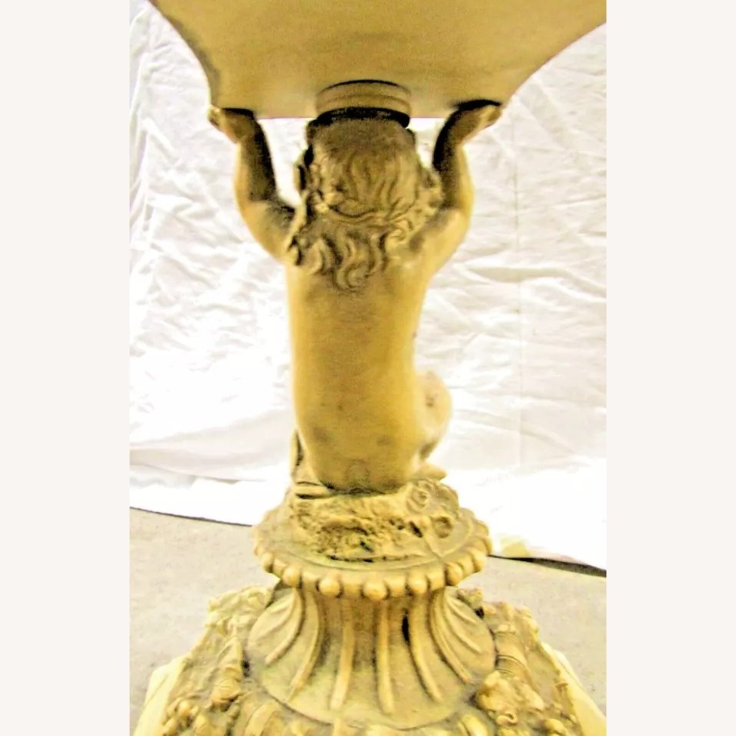 Pair Italian Regency Marble Top Table Cherub Base - image-13