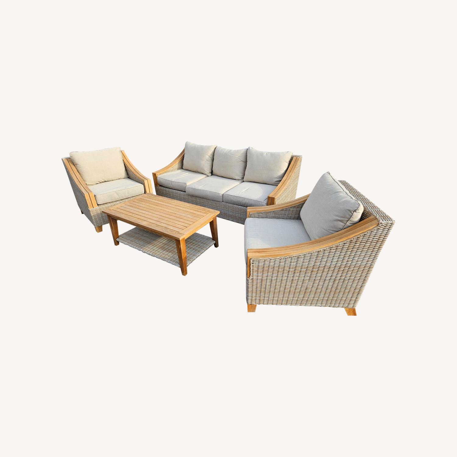 Sea Drift Wicker & Teak Outdoor Set - image-0