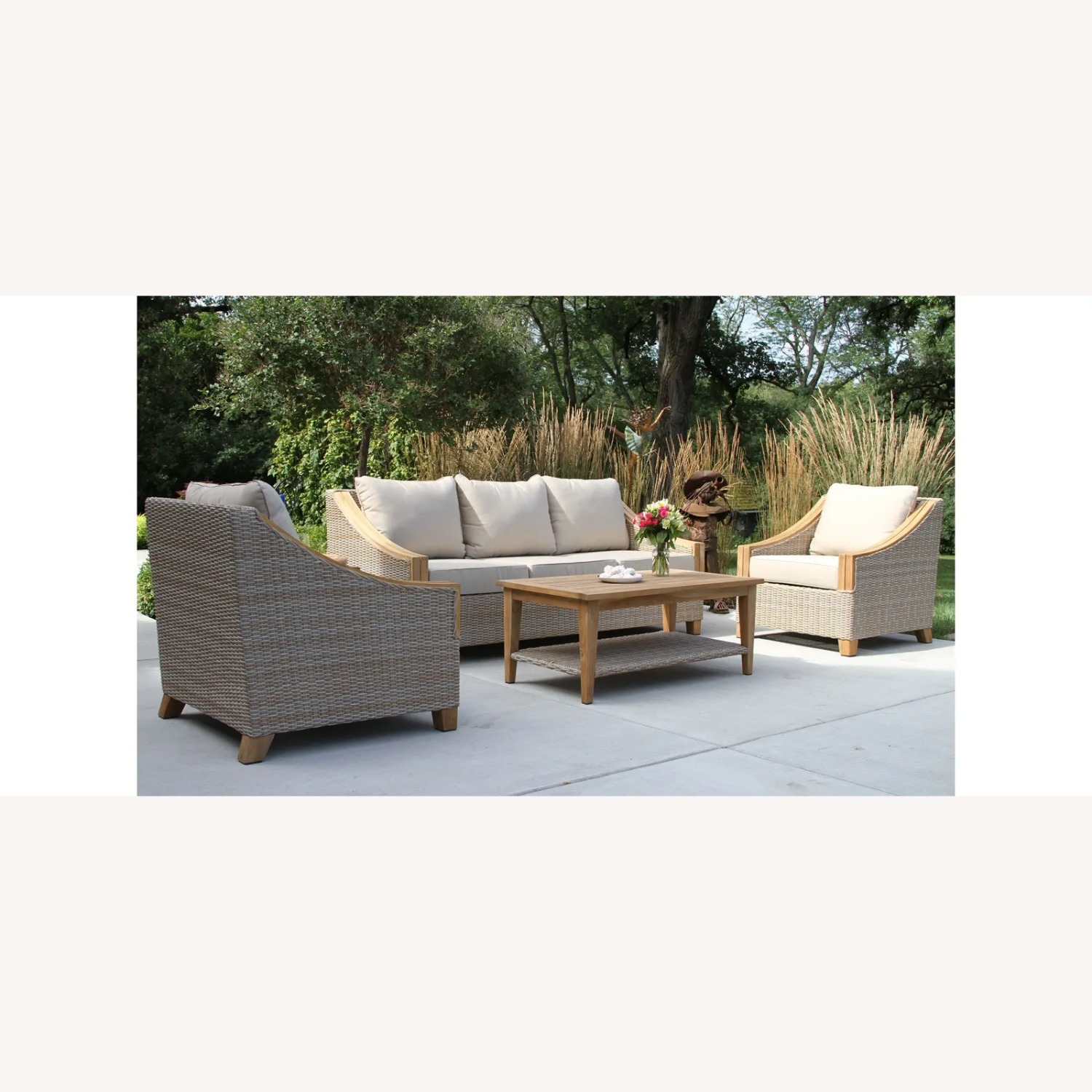 Sea Drift Wicker & Teak Outdoor Set - image-1