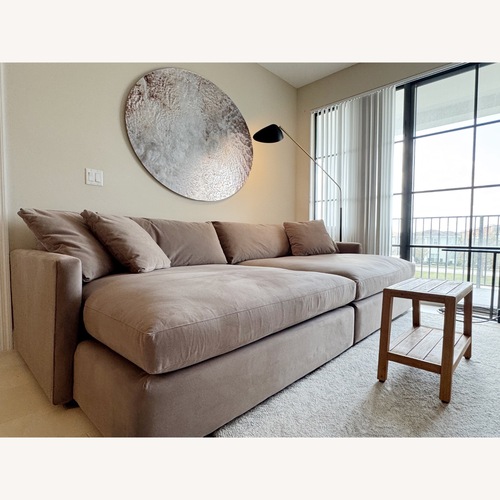 Used Crate & Barrel Lounge II Taupe Double Chaise Sofa for sale on AptDeco