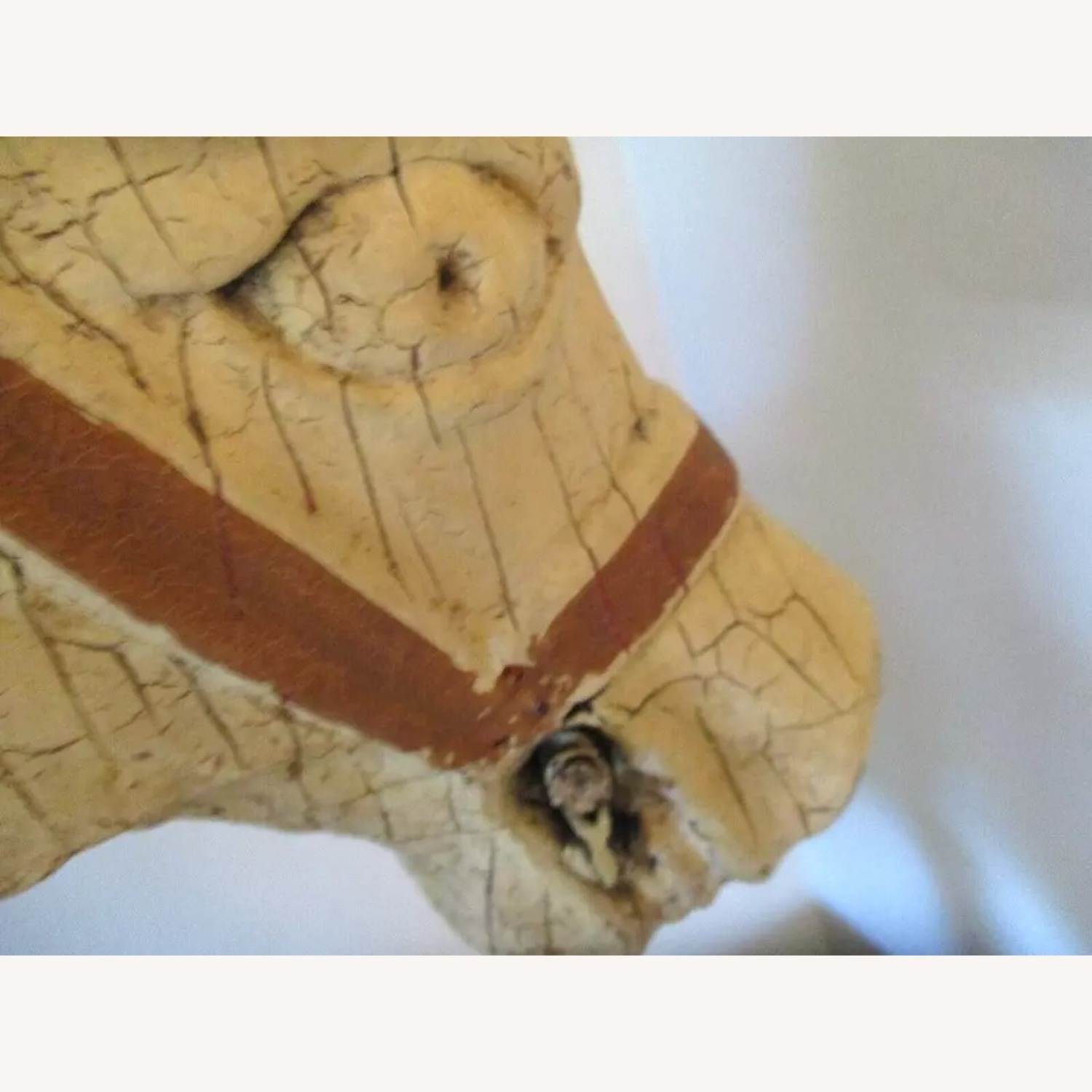 Antique Carved Wood Carousel Horse with Horsehair - image-10