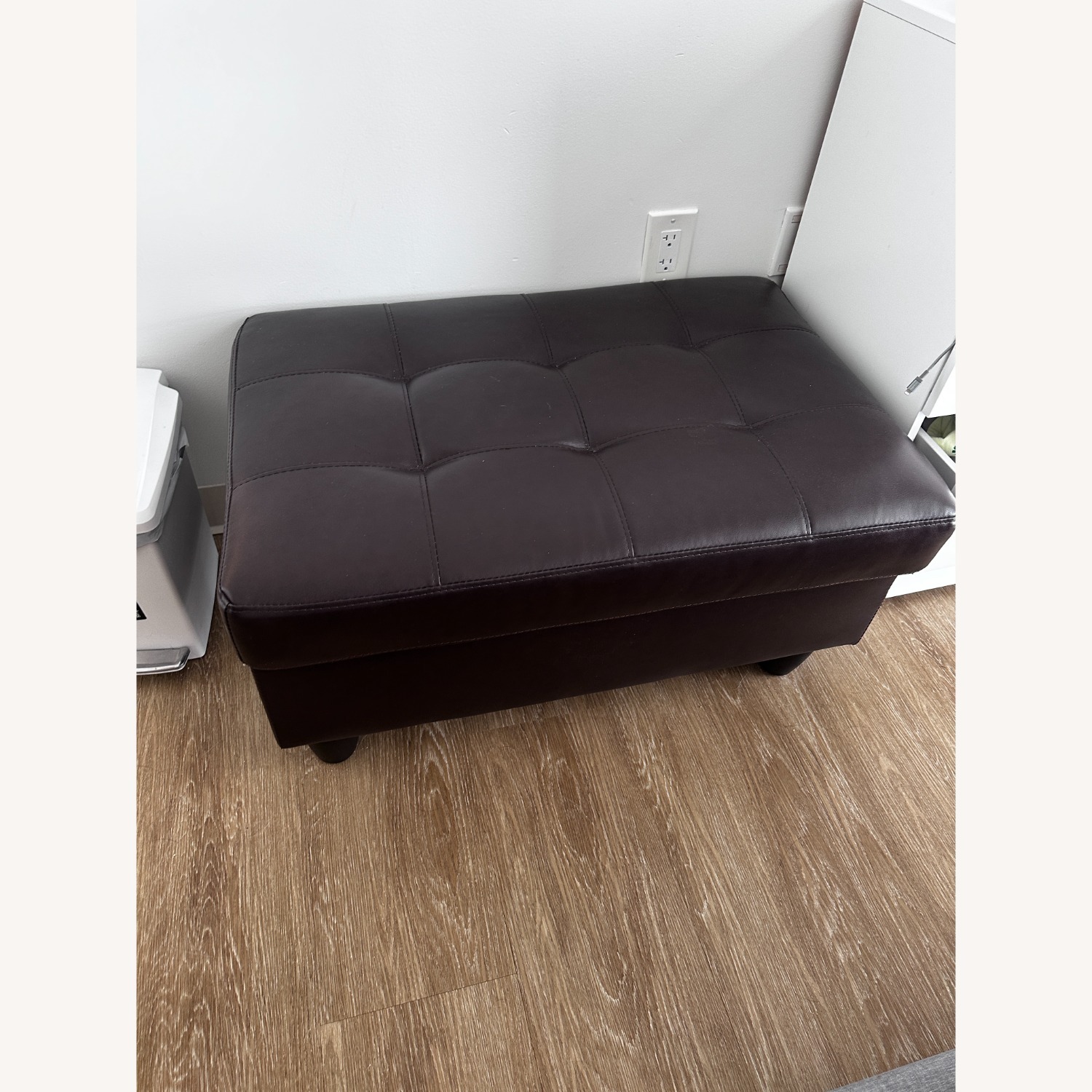 Wayfair Wilhelmine 103.5" Wide Faux Leather Sofa & Chaise with Ottoman - image-2