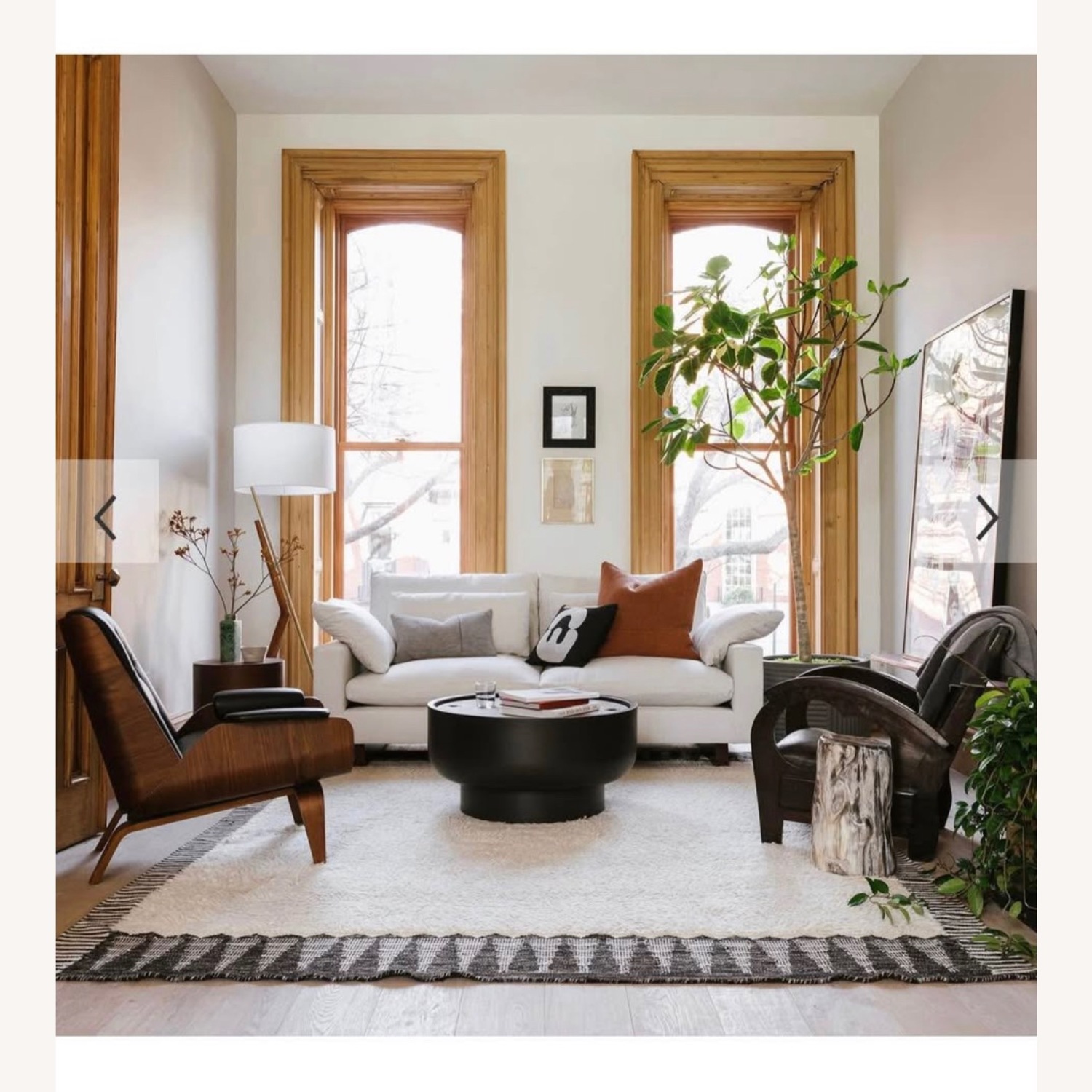 West Elm Ikat Border Shag Rug 9X12 - image-2