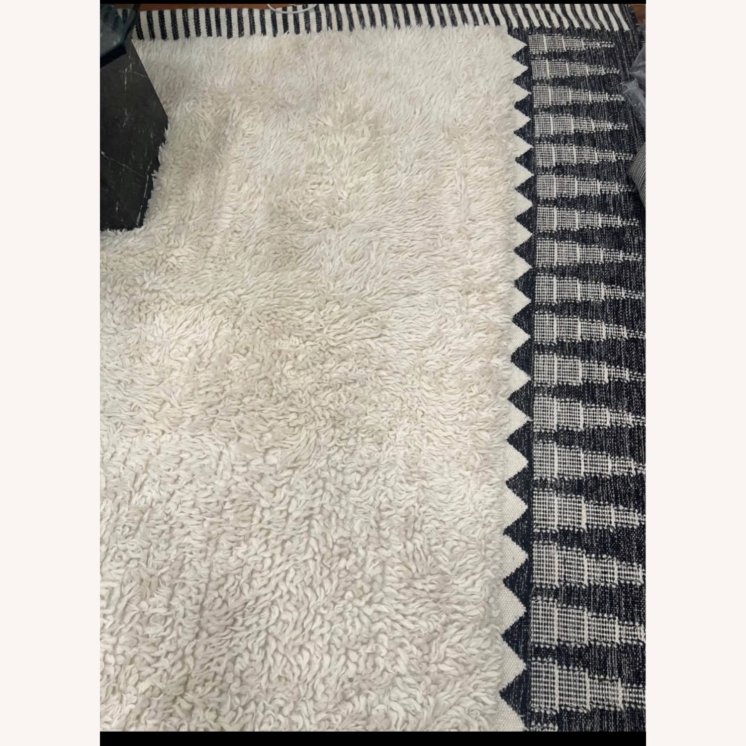 West Elm Ikat Border Shag Rug 9X12 - image-7