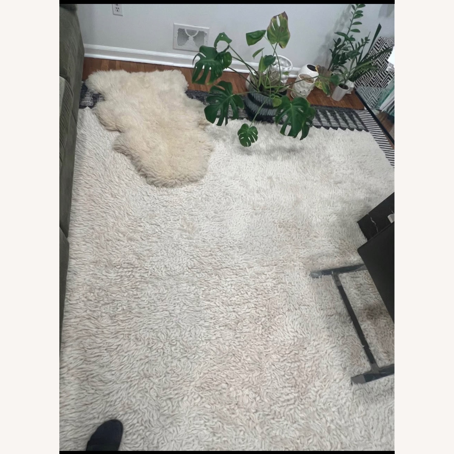 West Elm Ikat Border Shag Rug 9X12 - image-8