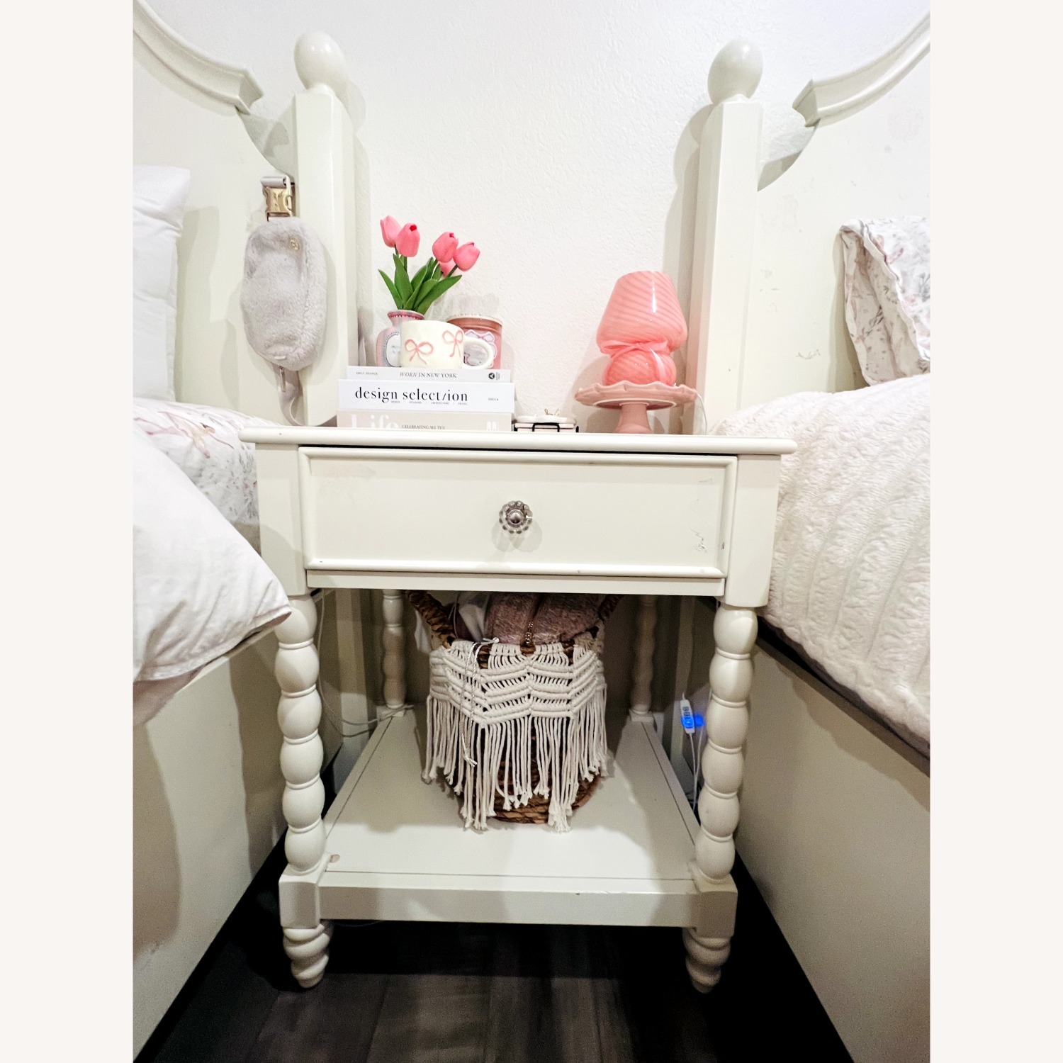 Living Spaces Modern Spindle Nightstand  - image-1