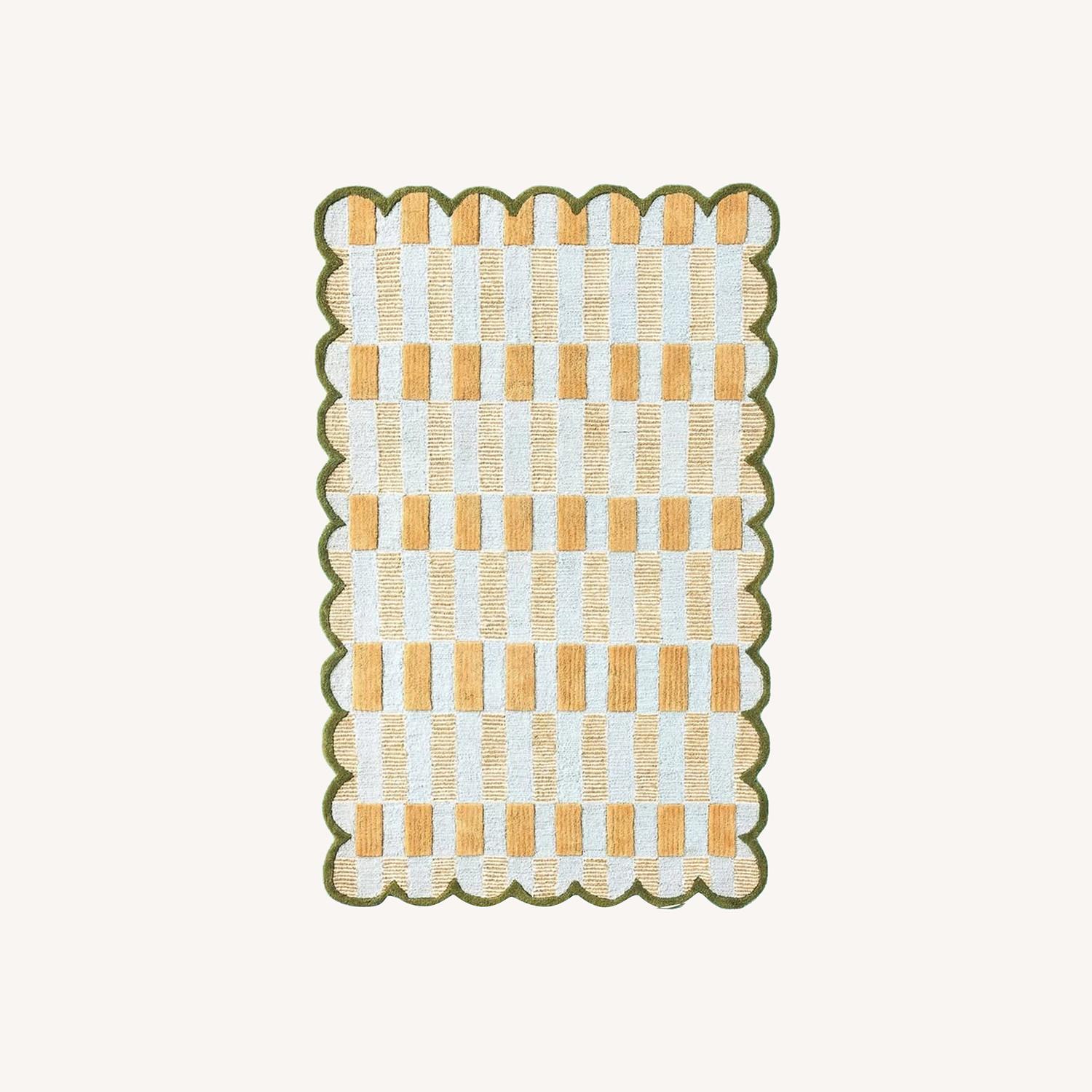 Anthropologie Matilda Goad Tufted Plaid Rug 8X10 - image-0