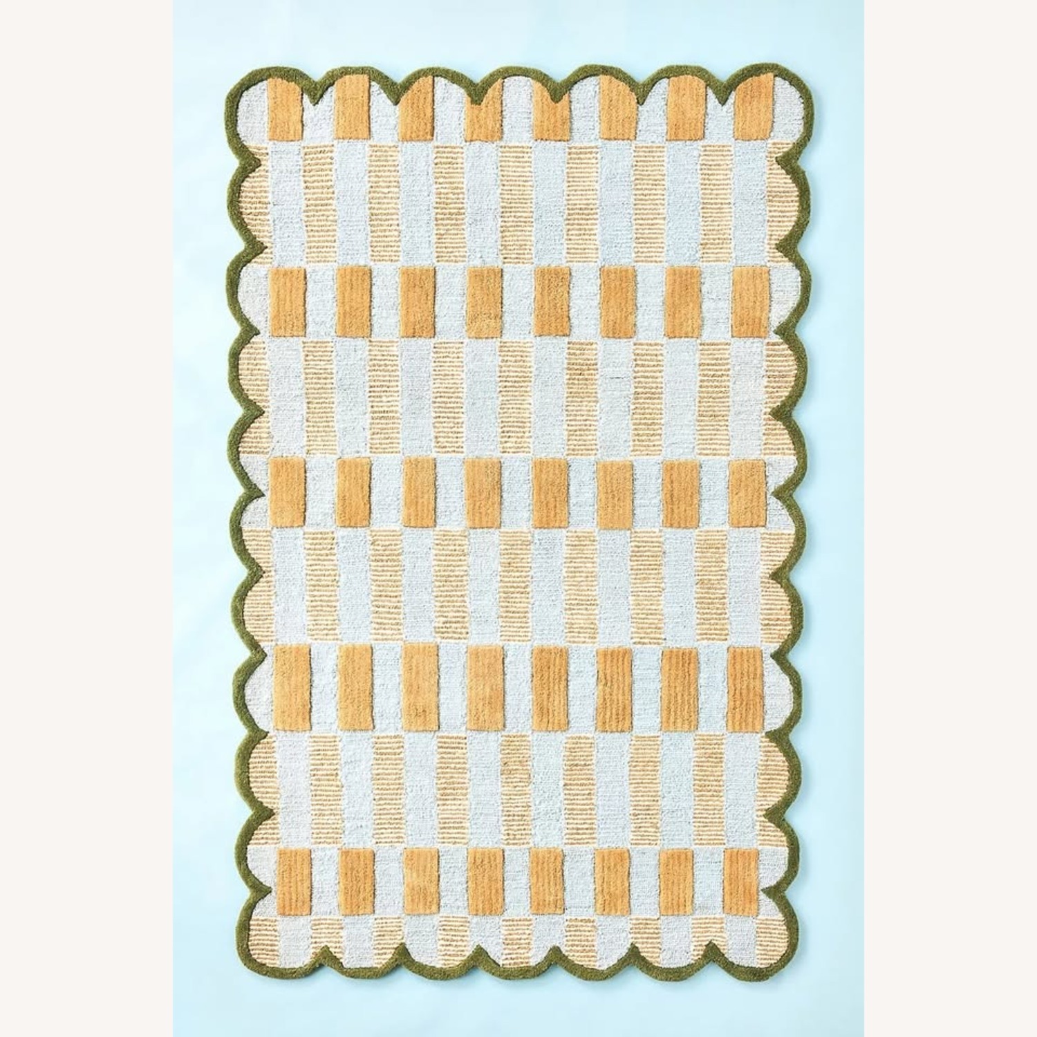 Anthropologie Matilda Goad Tufted Plaid Rug 8X10 - image-5