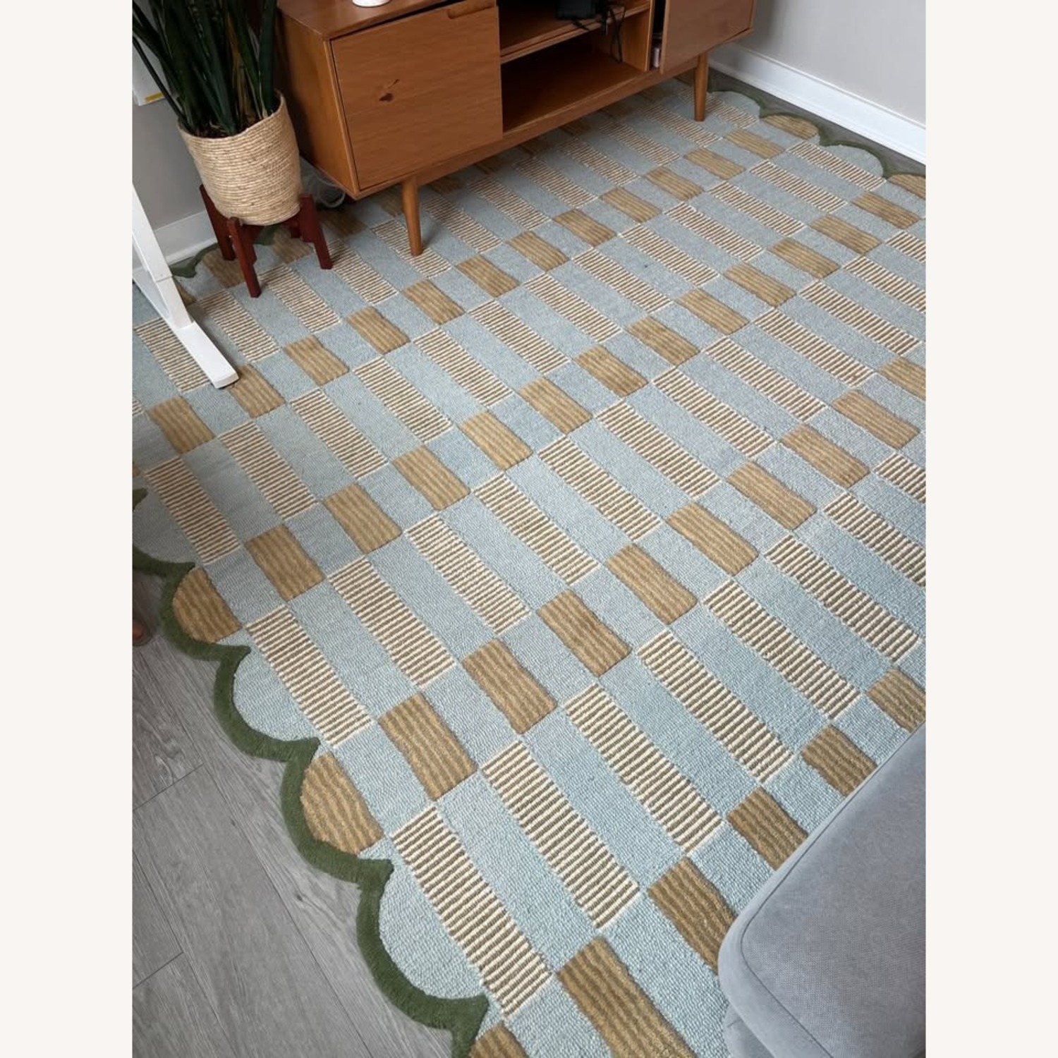 Anthropologie Matilda Goad Tufted Plaid Rug 8X10 - image-1