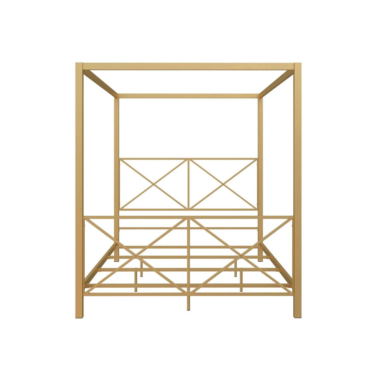 DHP Rosedale Gold Metal Canopy Queen Bed - image-7