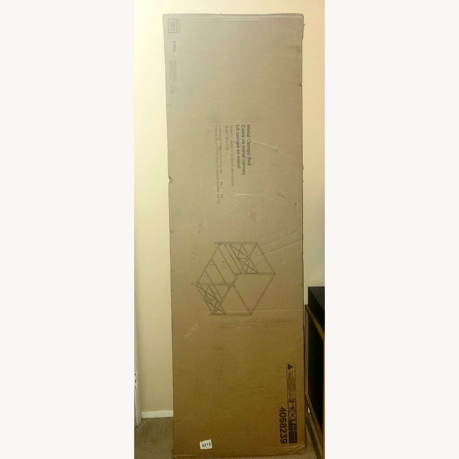 DHP Rosedale Gold Metal Canopy Queen Bed - image-3