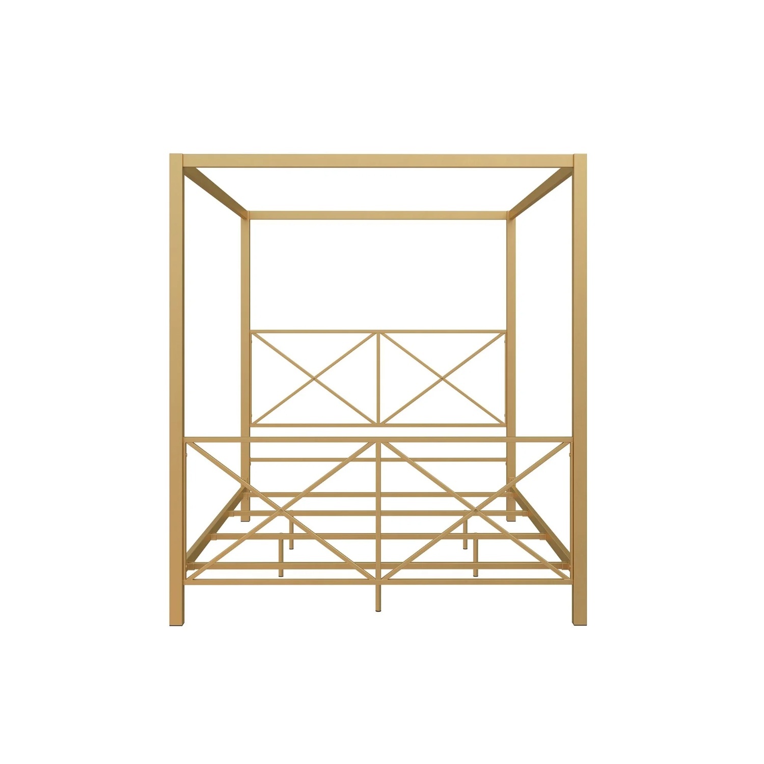 DHP Rosedale Gold Metal Canopy Queen Bed - image-6