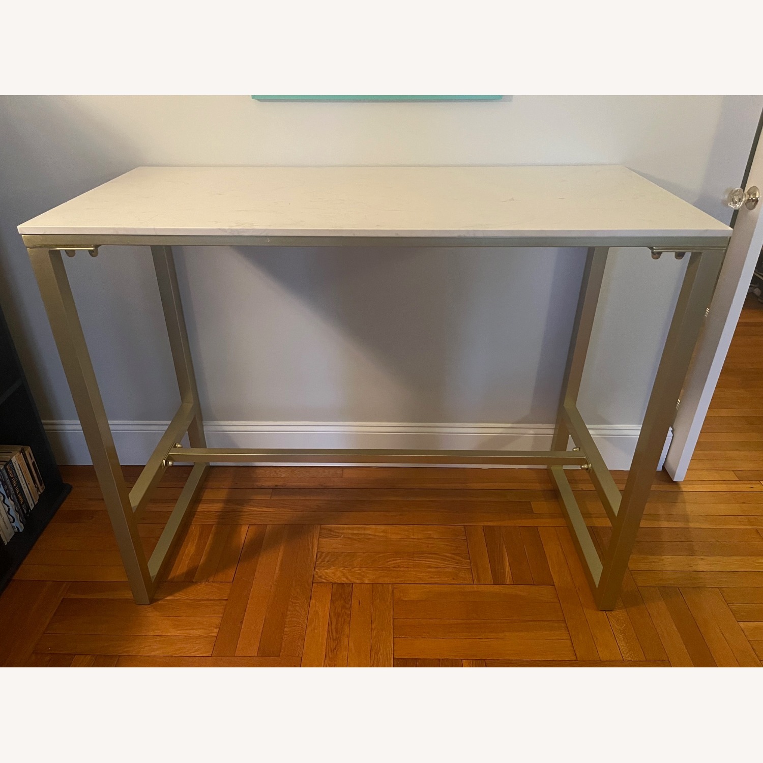 Contemporary Marble Pub Height Dining Table - image-1